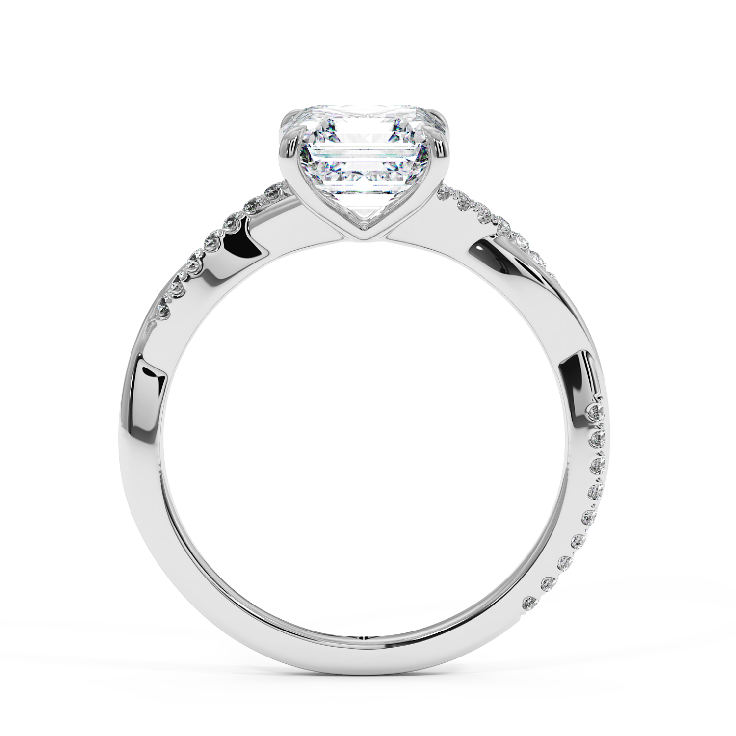 Platinum Rochelle Diamond Shoulder Engagement Ring