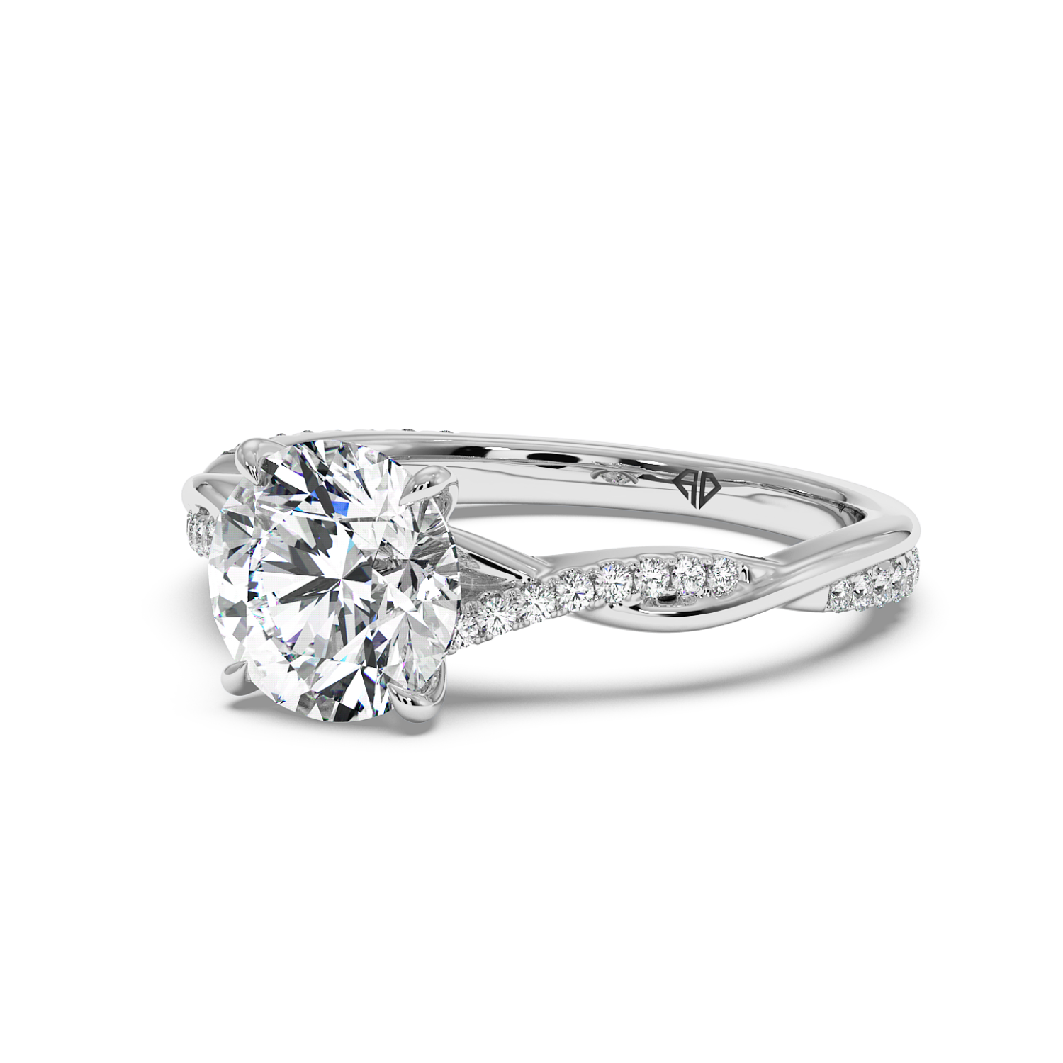 Platinum Rochelle Diamond Shoulder Engagement Ring