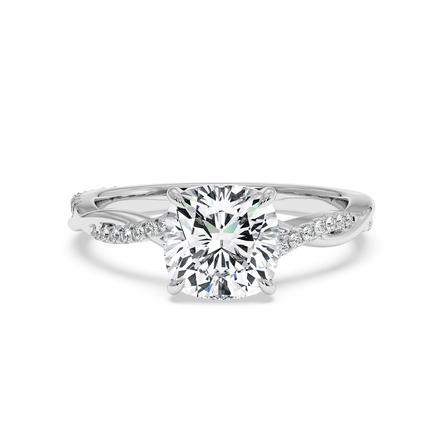 Platinum Rochelle Diamond Shoulder Engagement Ring