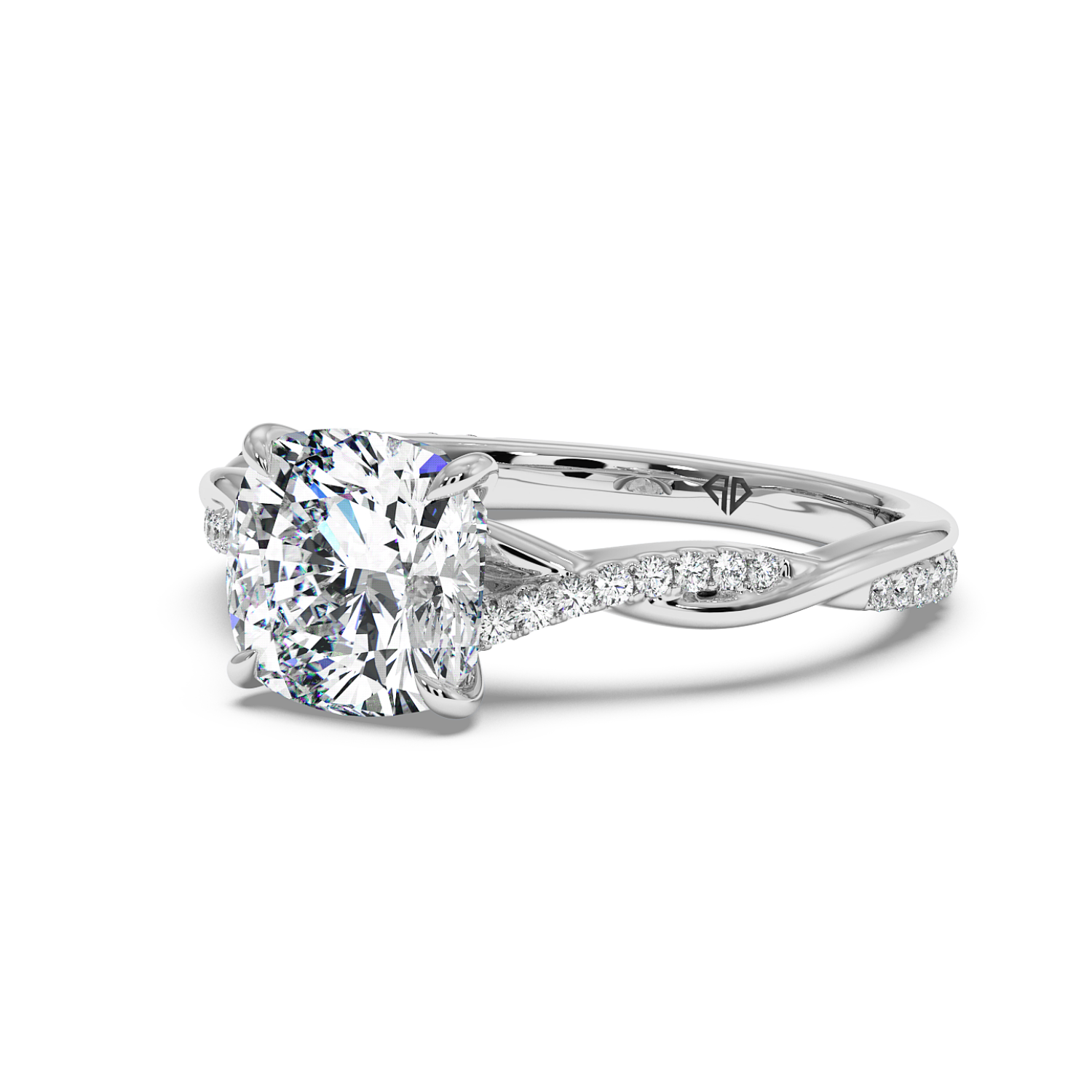 18K White Gold Rochelle Diamond Shoulder Engagement Ring