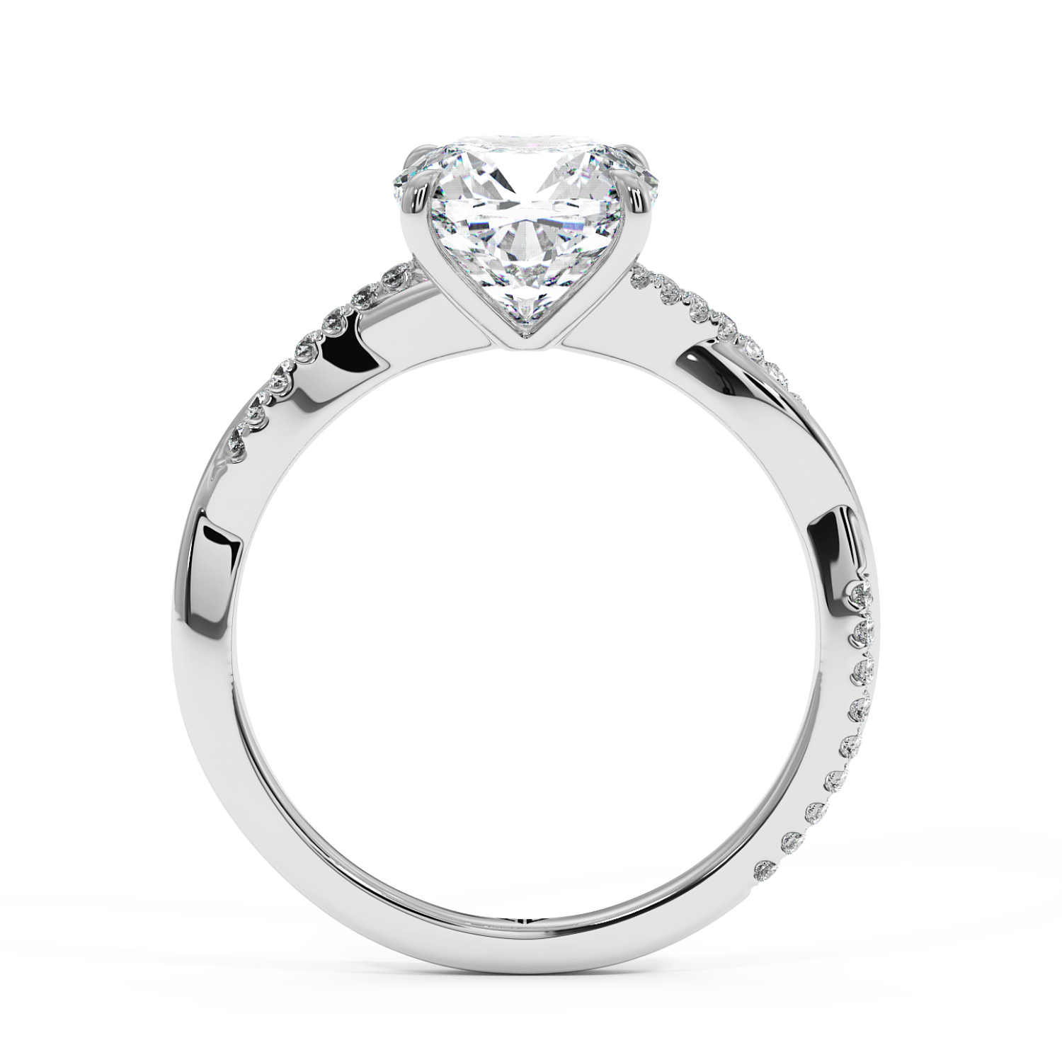 Platinum Rochelle Diamond Shoulder Engagement Ring