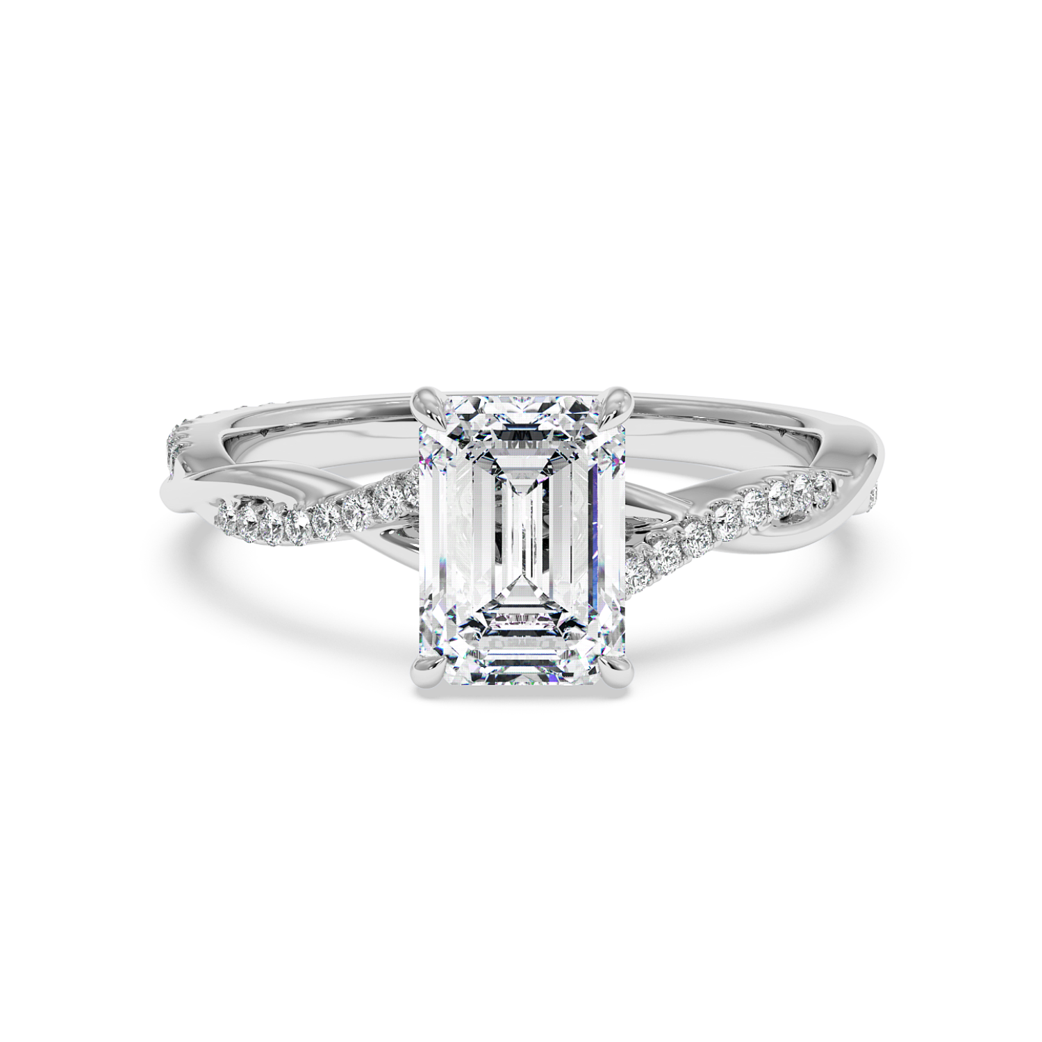 18K White Gold Rochelle Diamond Shoulder Engagement Ring