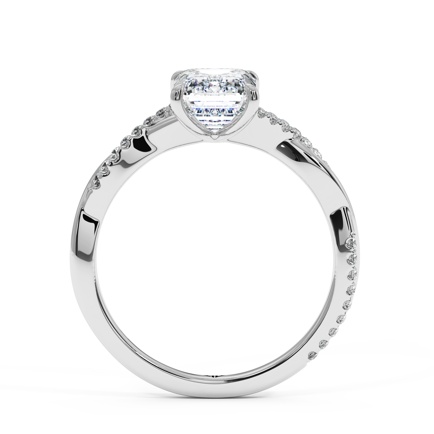 Platinum Rochelle Diamond Shoulder Engagement Ring