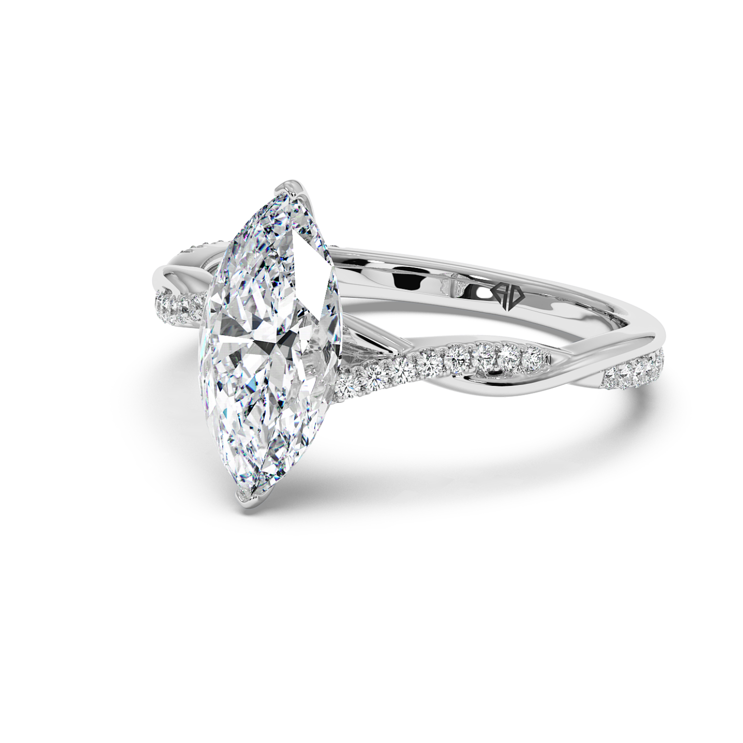 Platinum Rochelle Diamond Shoulder Engagement Ring