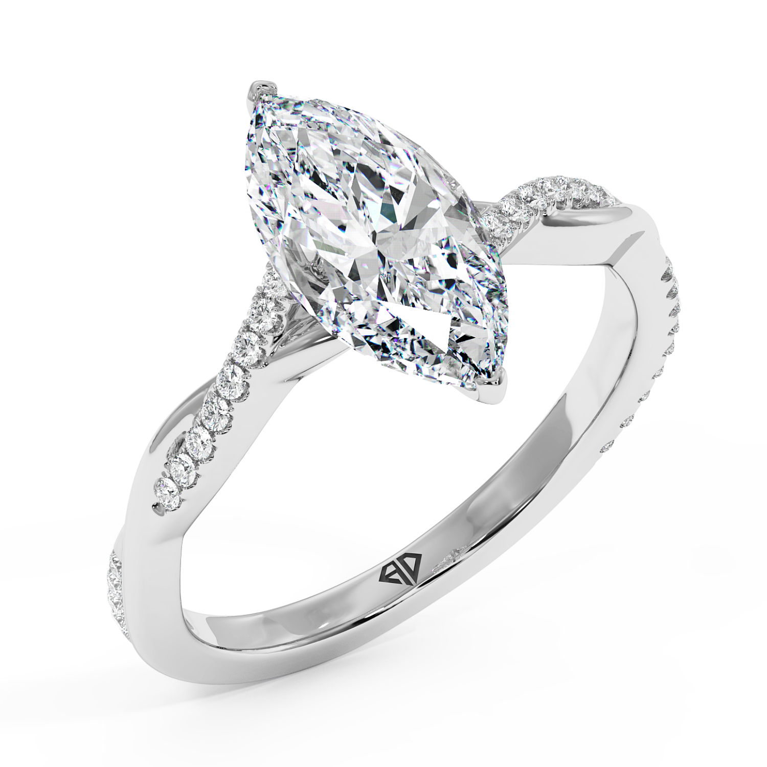 Platinum Rochelle Diamond Shoulder Engagement Ring