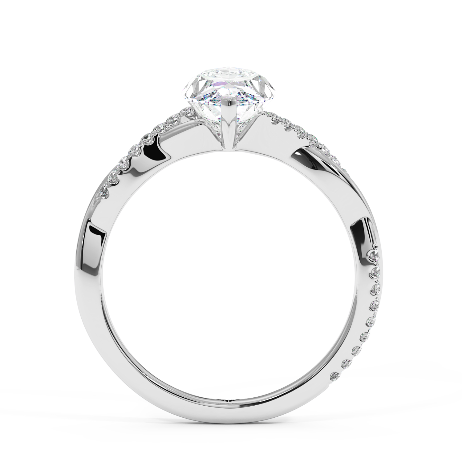 18K White Gold Rochelle Diamond Shoulder Engagement Ring