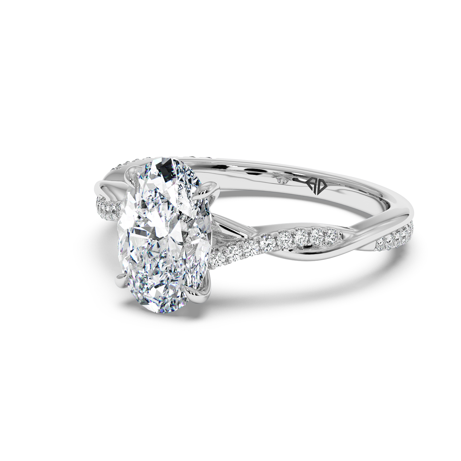 Platinum Rochelle Diamond Shoulder Engagement Ring