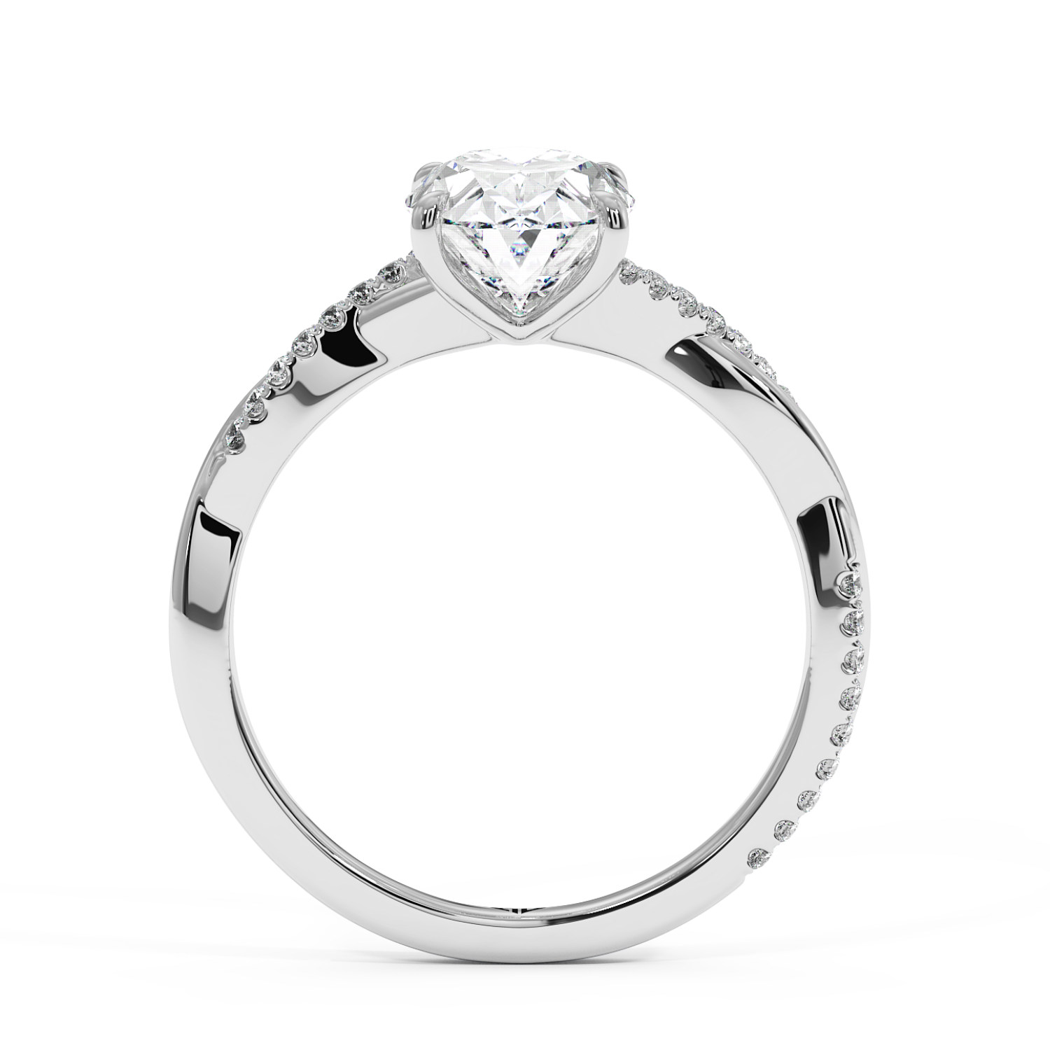 18K White Gold Rochelle Diamond Shoulder Engagement Ring