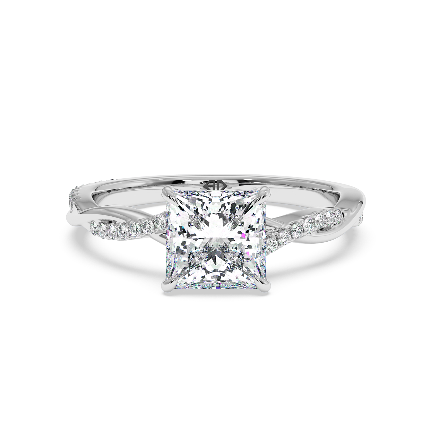 Platinum Rochelle Diamond Shoulder Engagement Ring