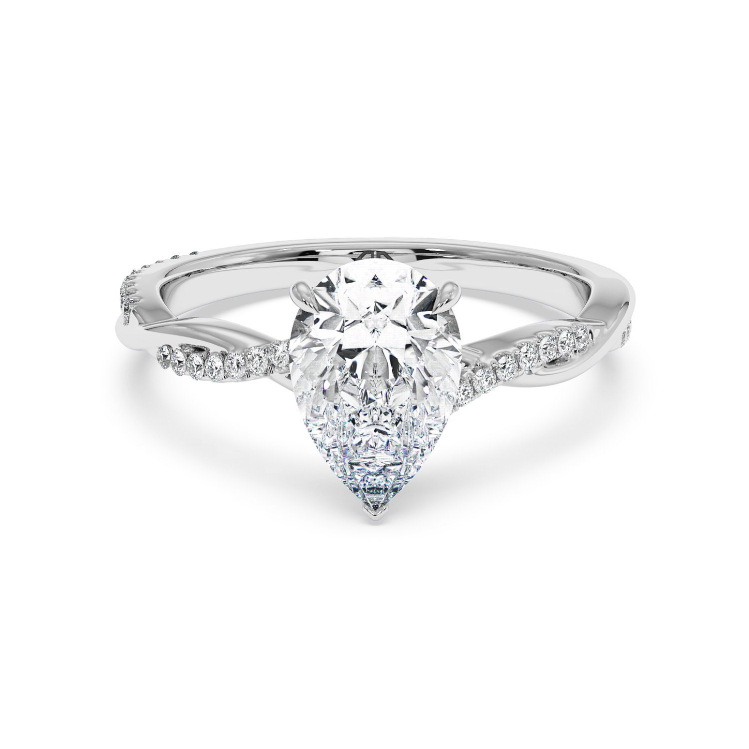 Platinum Rochelle Diamond Shoulder Engagement Ring