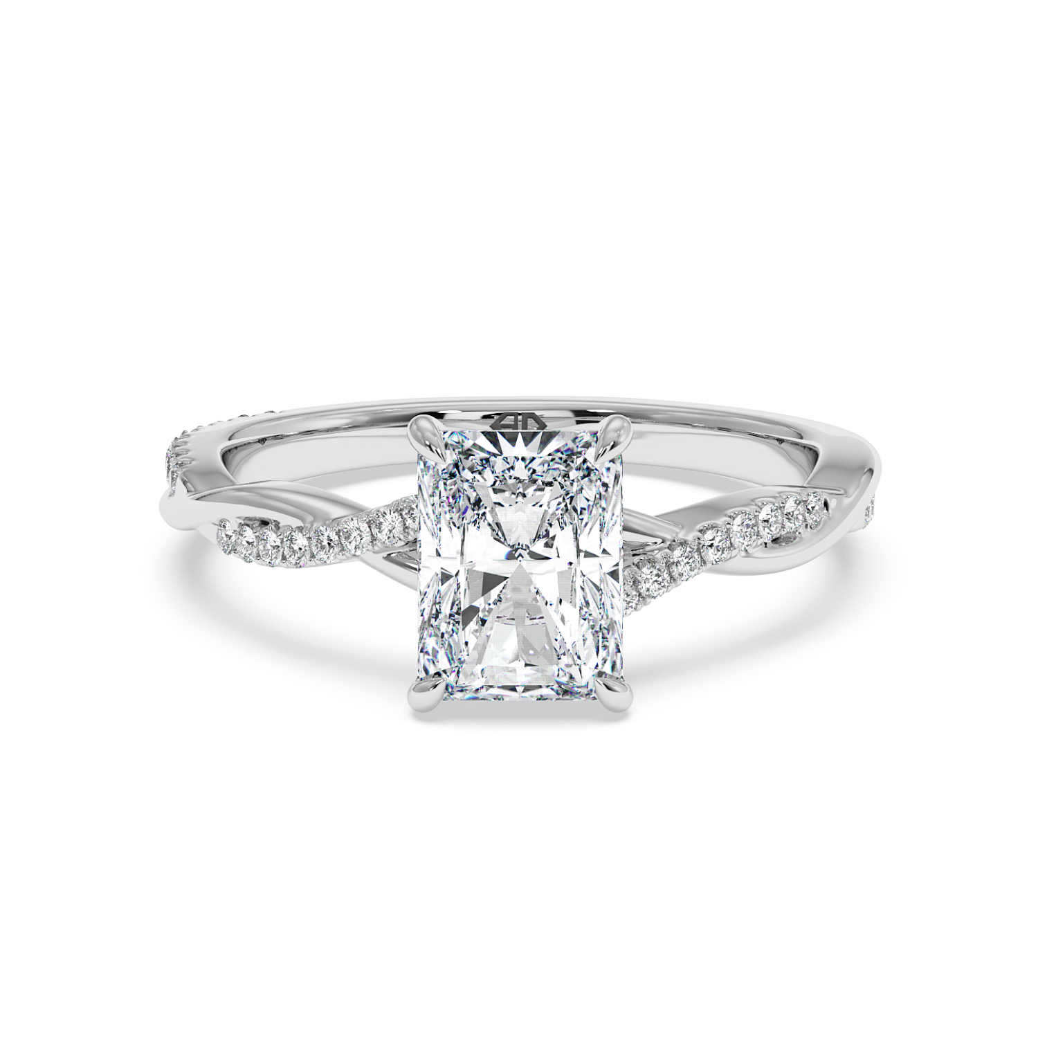 18K White Gold Rochelle Diamond Shoulder Engagement Ring