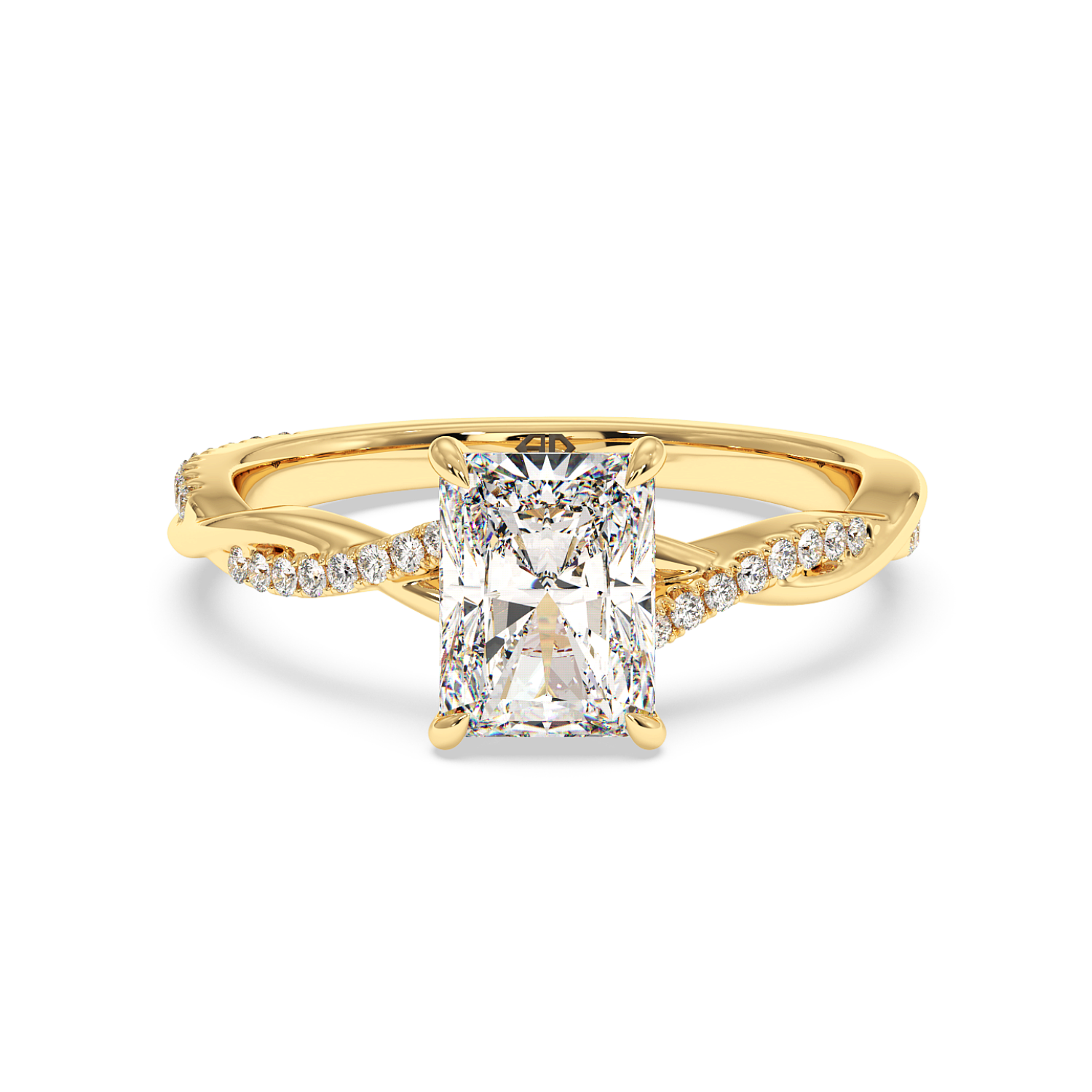 18K Yellow Gold Rochelle Diamond Shoulder Engagement Ring