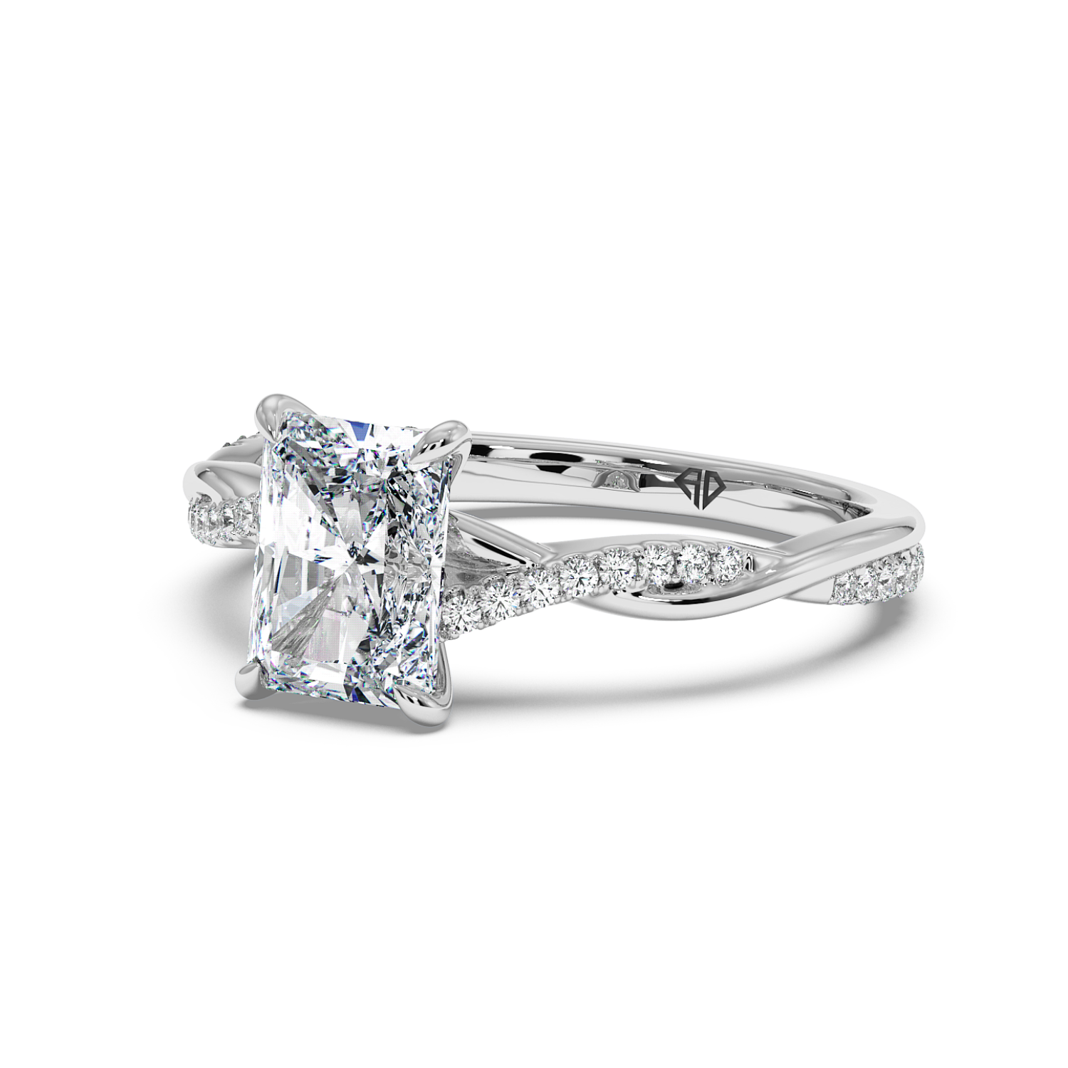 Platinum Rochelle Diamond Shoulder Engagement Ring