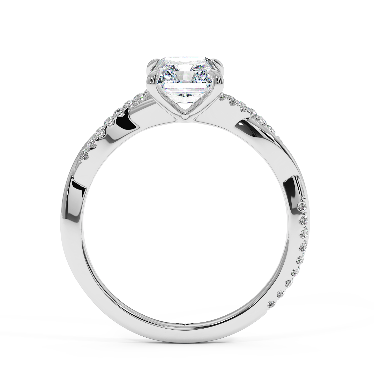 Platinum Rochelle Diamond Shoulder Engagement Ring