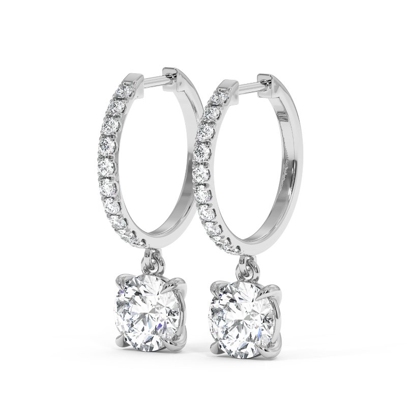 18K White Gold Jasmine Earrings