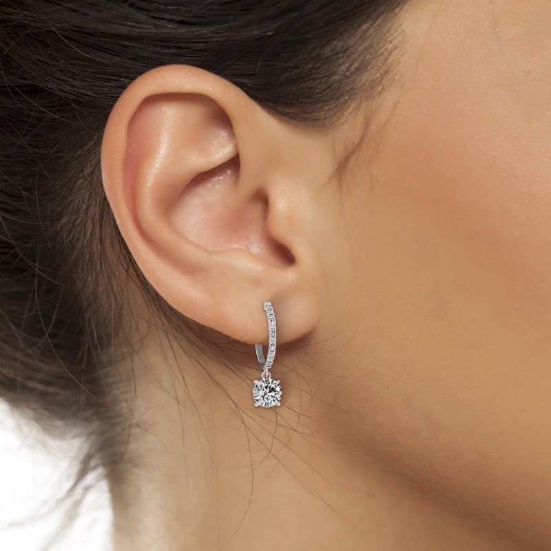 18K White Gold Jasmine Earrings