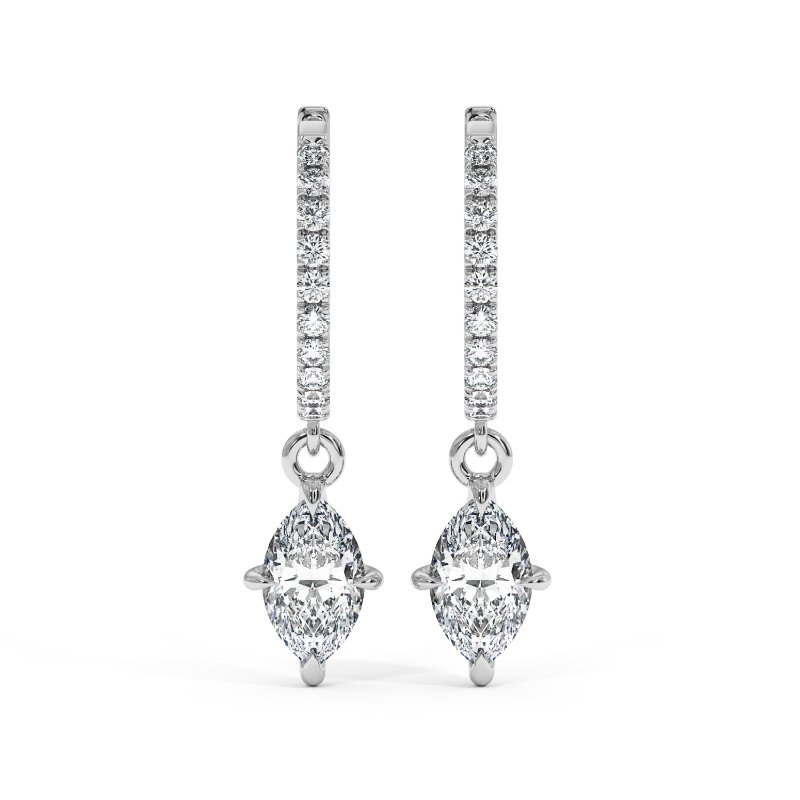 18K White Gold Jasmine Earrings