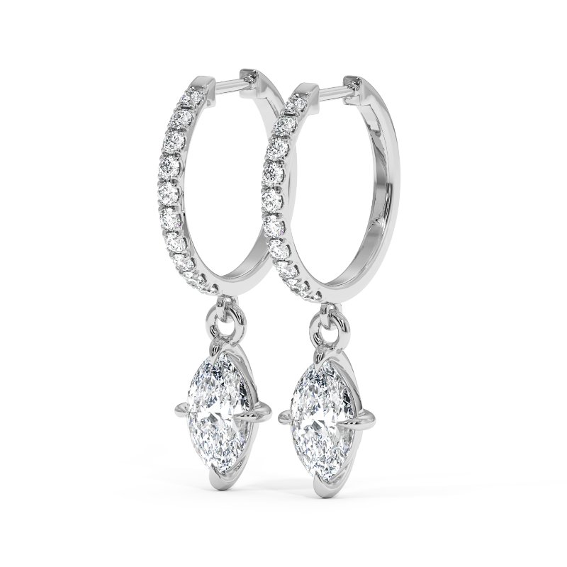 18K White Gold Jasmine Earrings