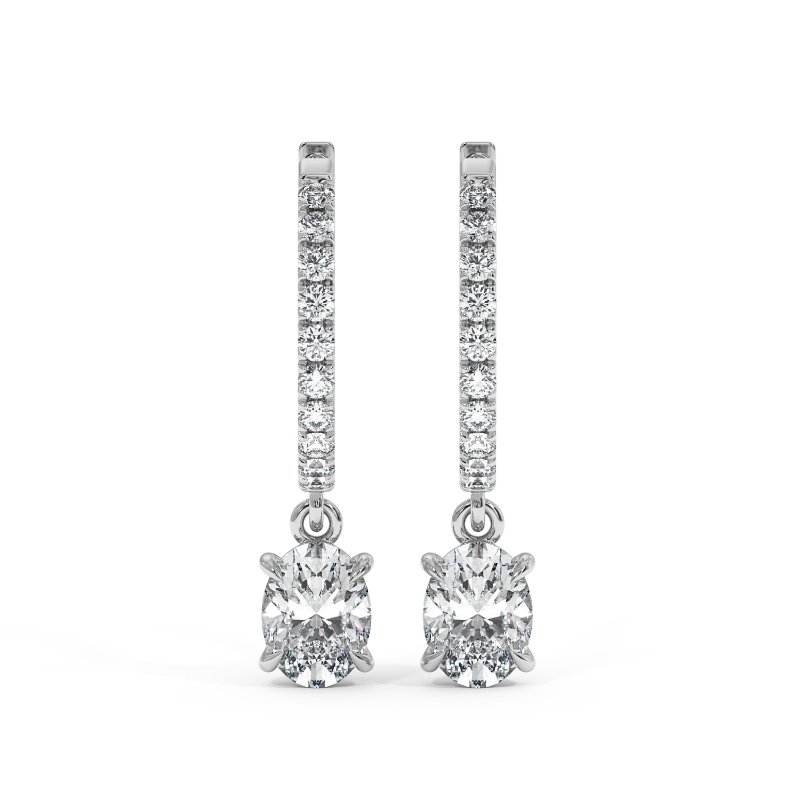 18K White Gold Jasmine Earrings