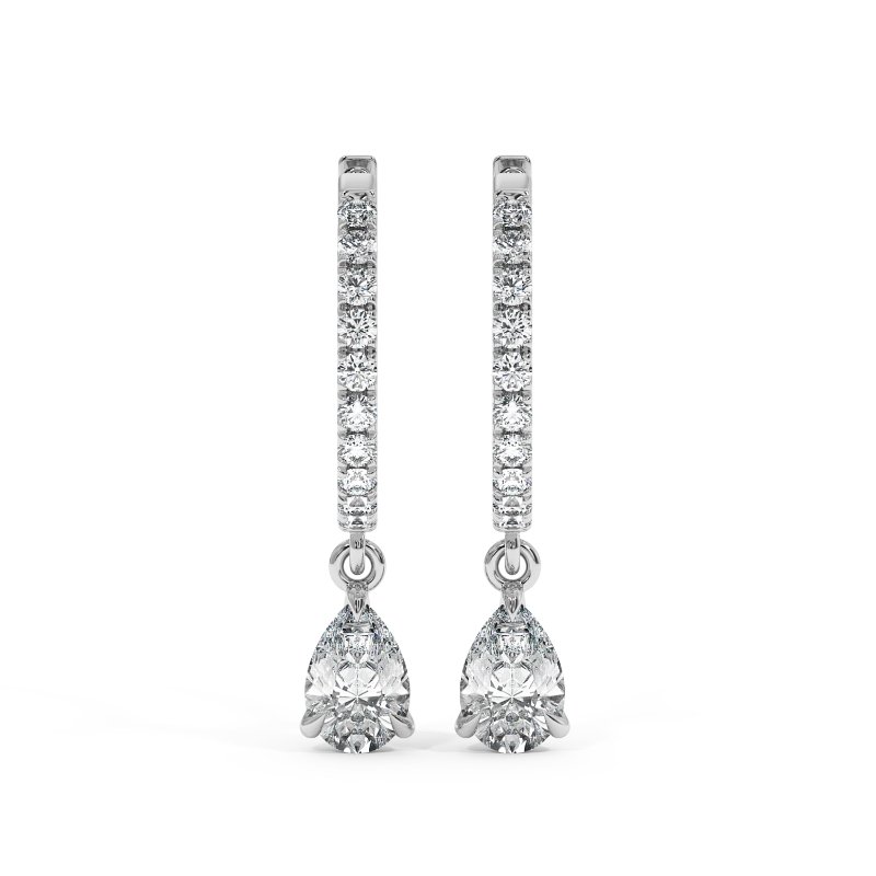 18K White Gold Jasmine Earrings