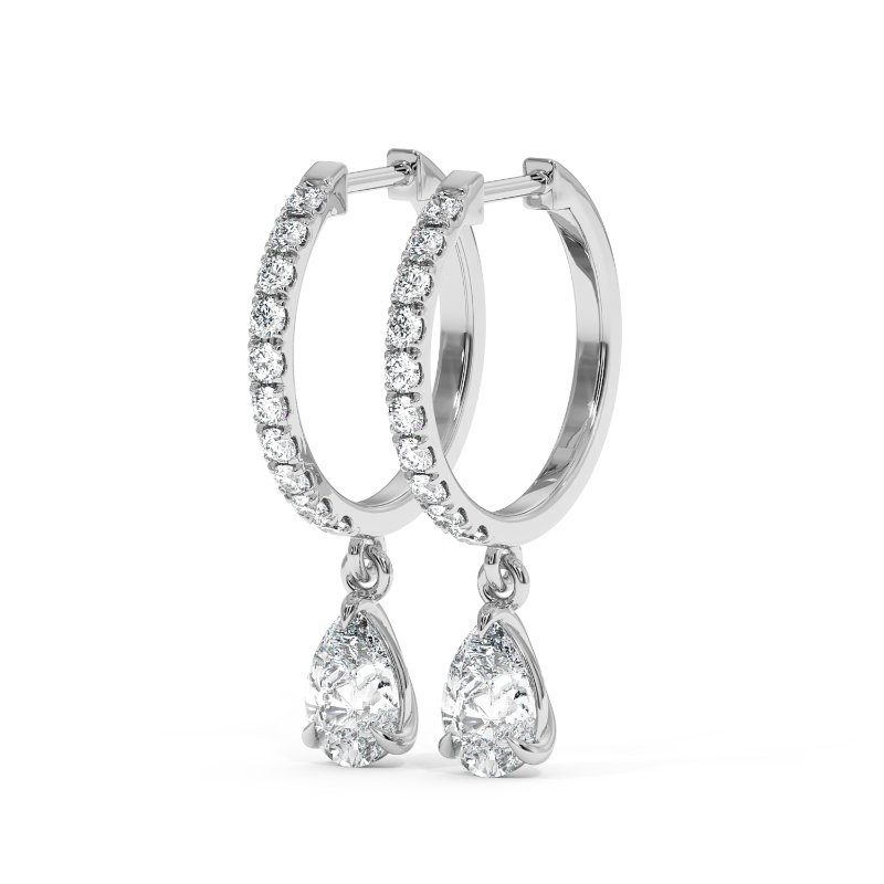 18K White Gold Jasmine Earrings