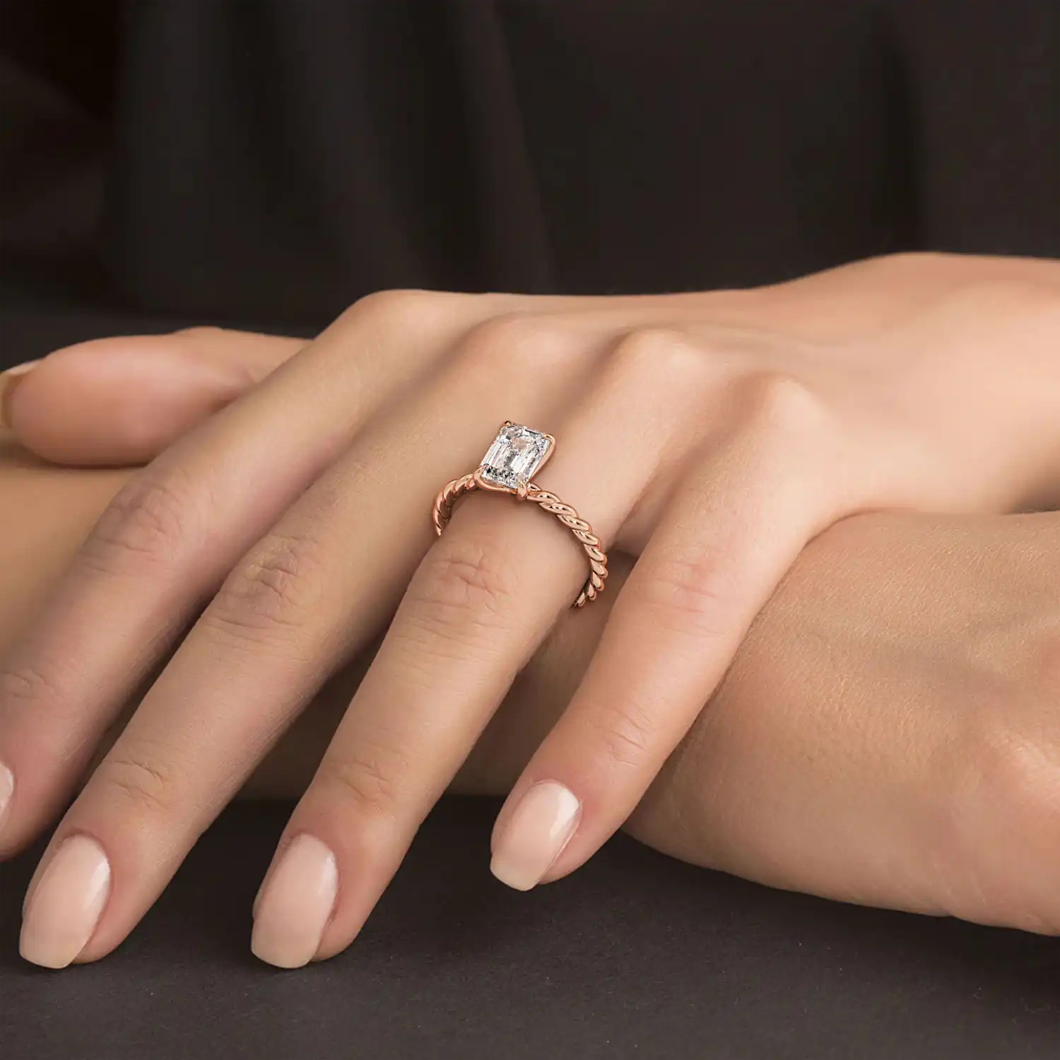 18K Rose Gold Noa Solitaire Engagement Ring