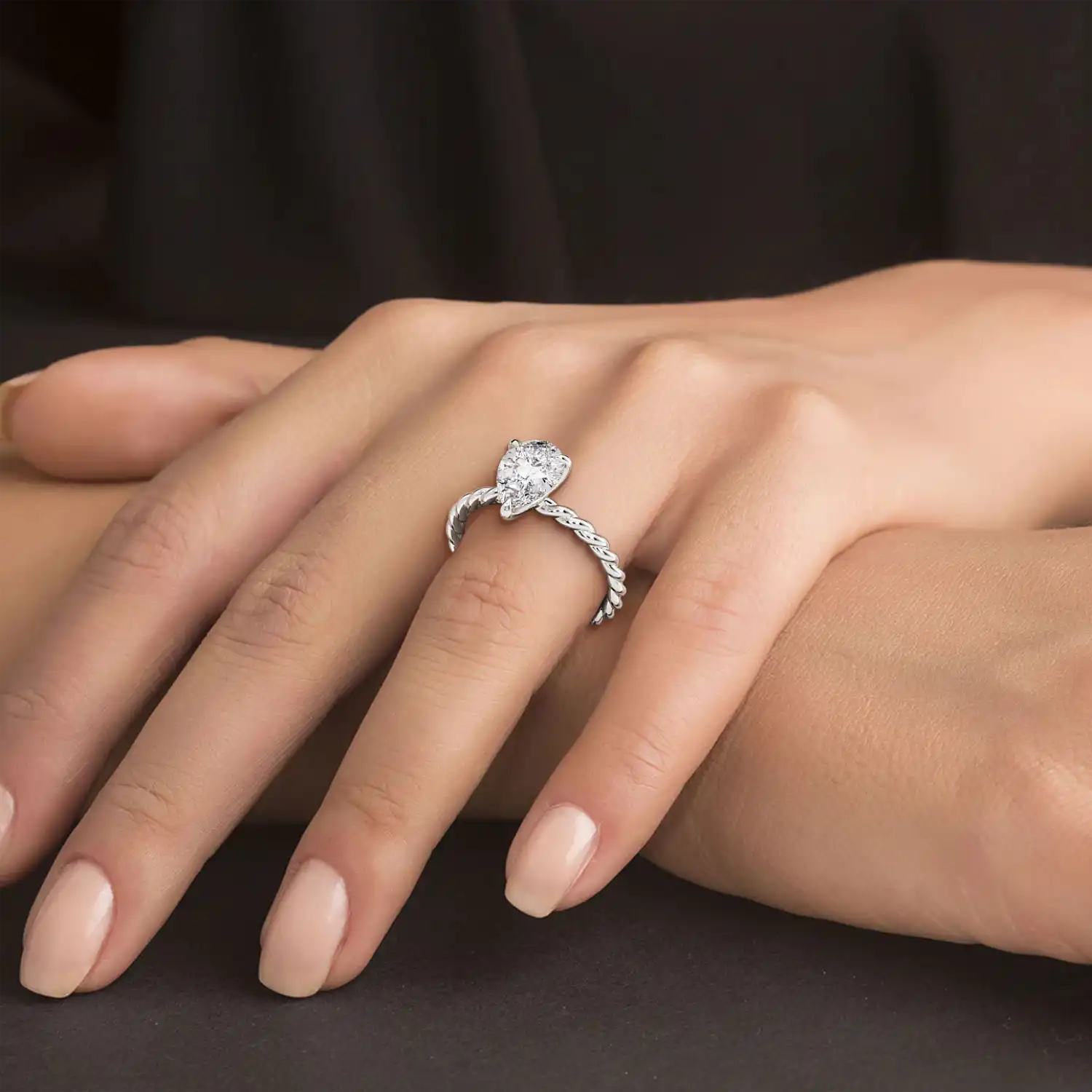 18K White Gold Noa Solitaire Engagement Ring