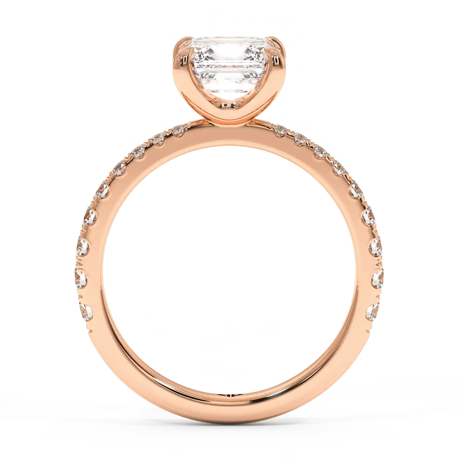 18K Rose Gold Ena Diamond Shoulder Engagement Ring