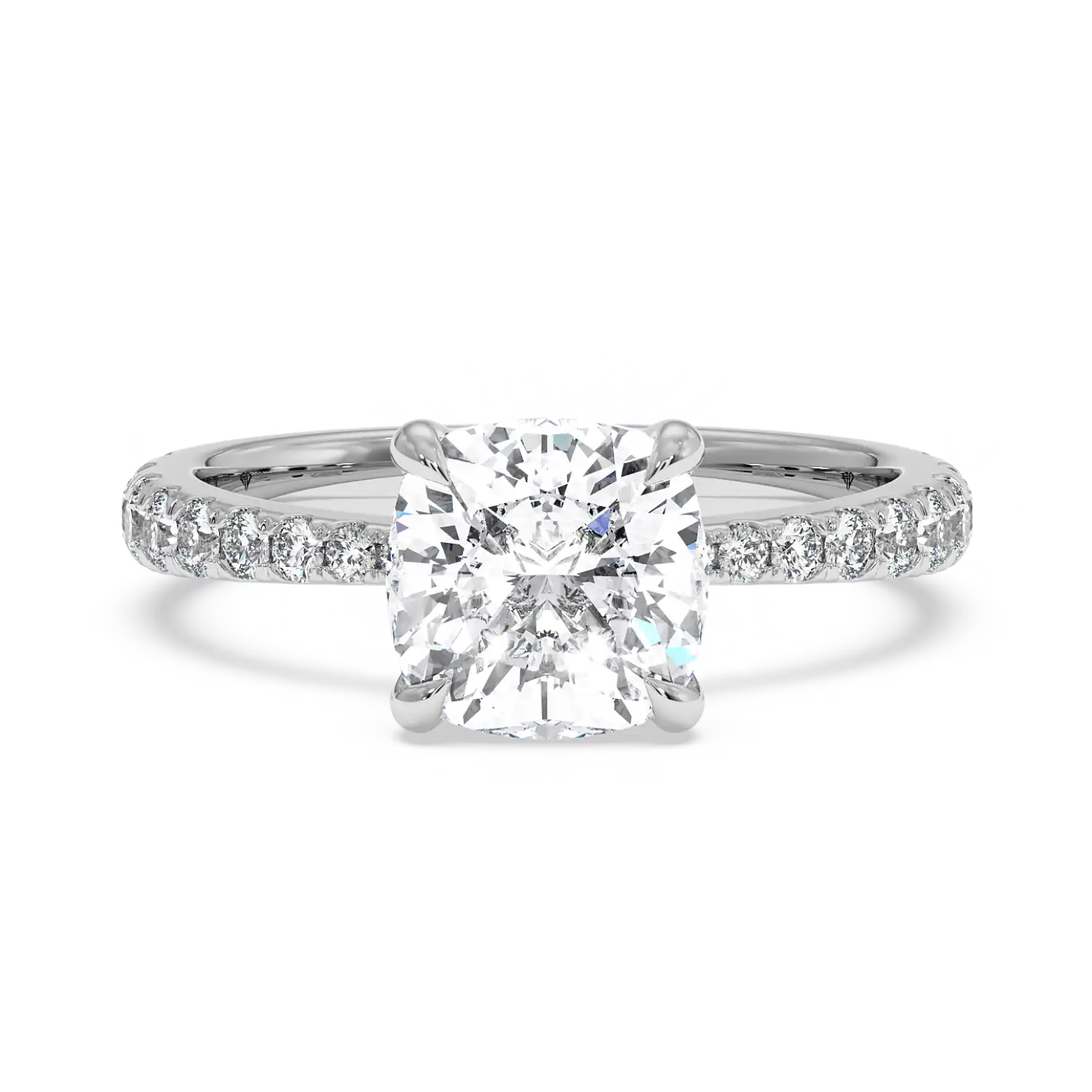 Platinum Ena Diamond Shoulder Engagement Ring