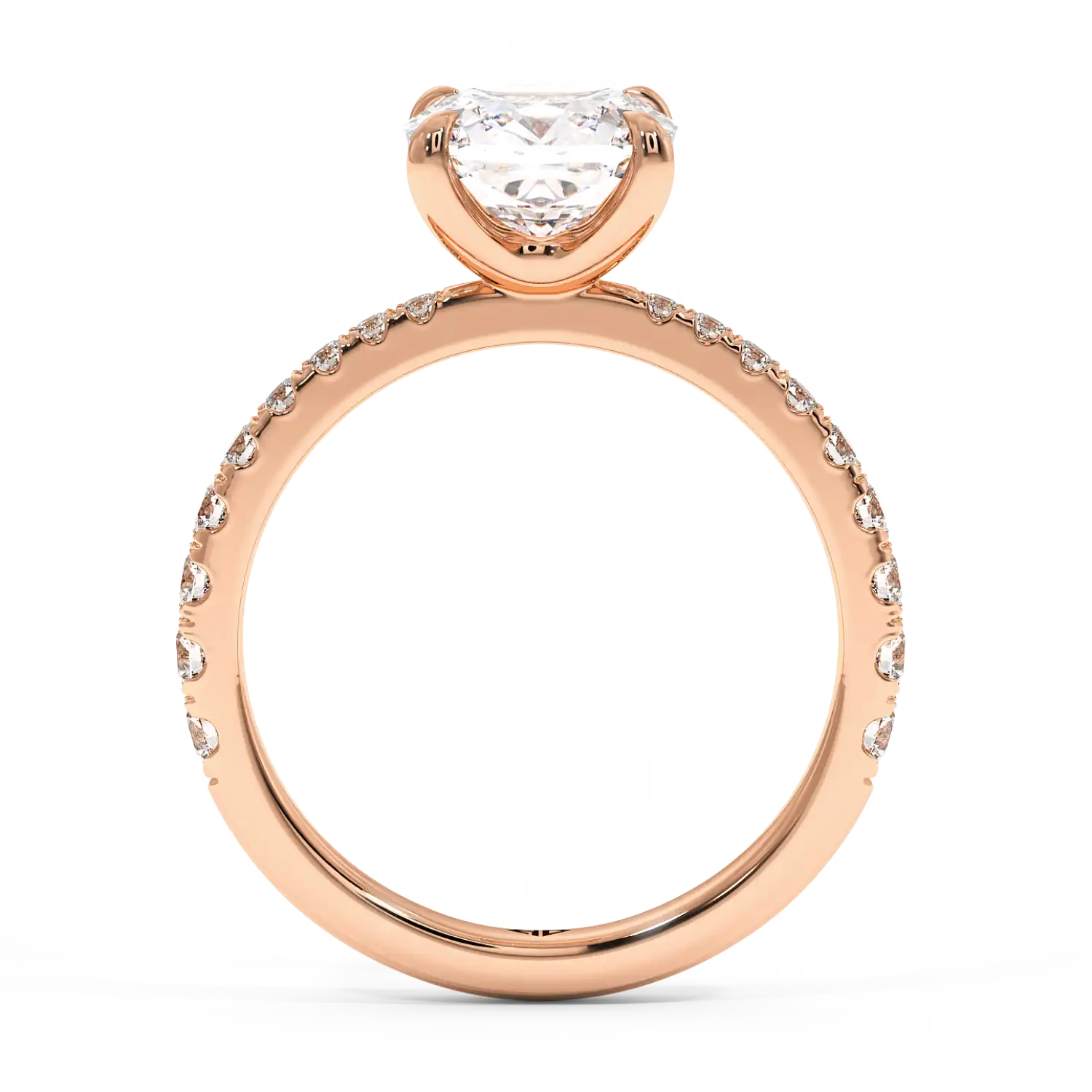 18K Rose Gold Ena Diamond Shoulder Engagement Ring