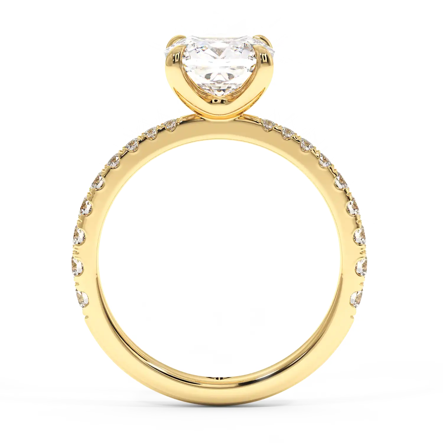 18K Yellow Gold Ena Diamond Shoulder Engagement Ring