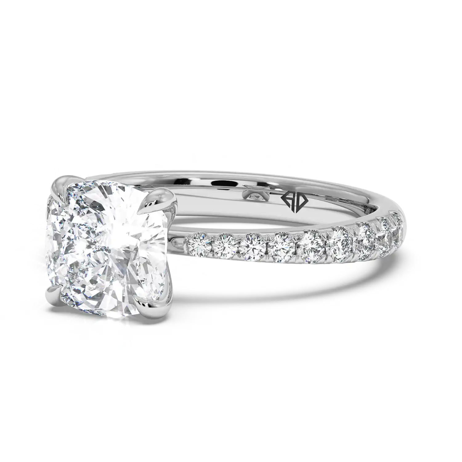 Platinum Ena Diamond Shoulder Engagement Ring