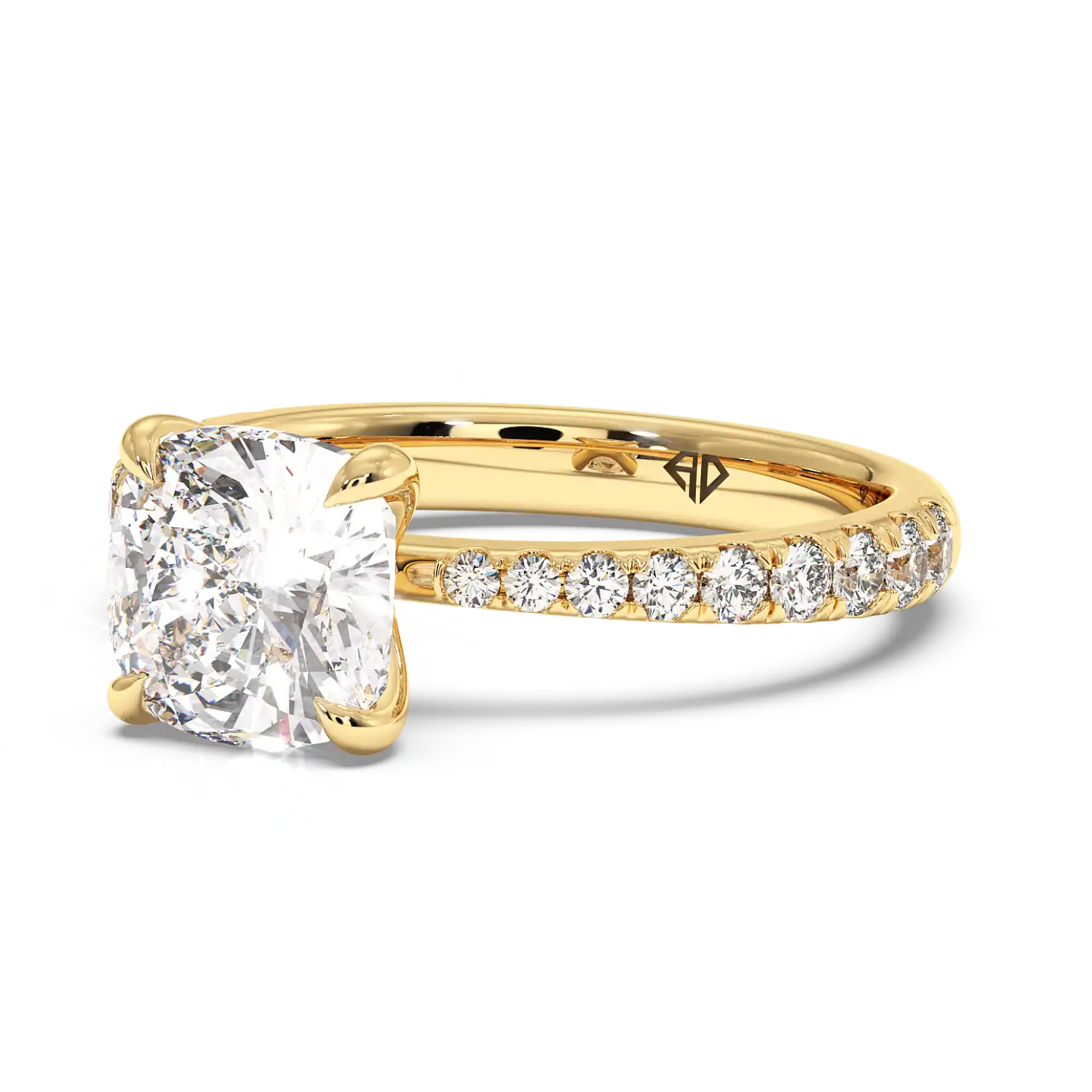 18K Yellow Gold Ena Diamond Shoulder Engagement Ring