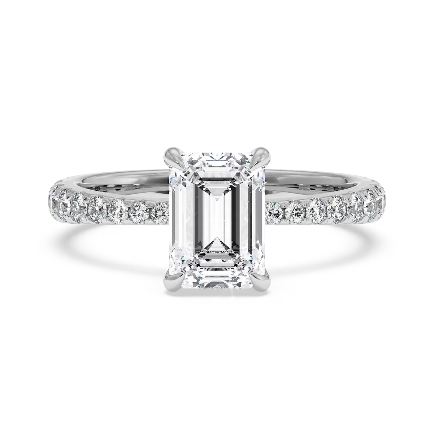 Platinum Ena Diamond Shoulder Engagement Ring