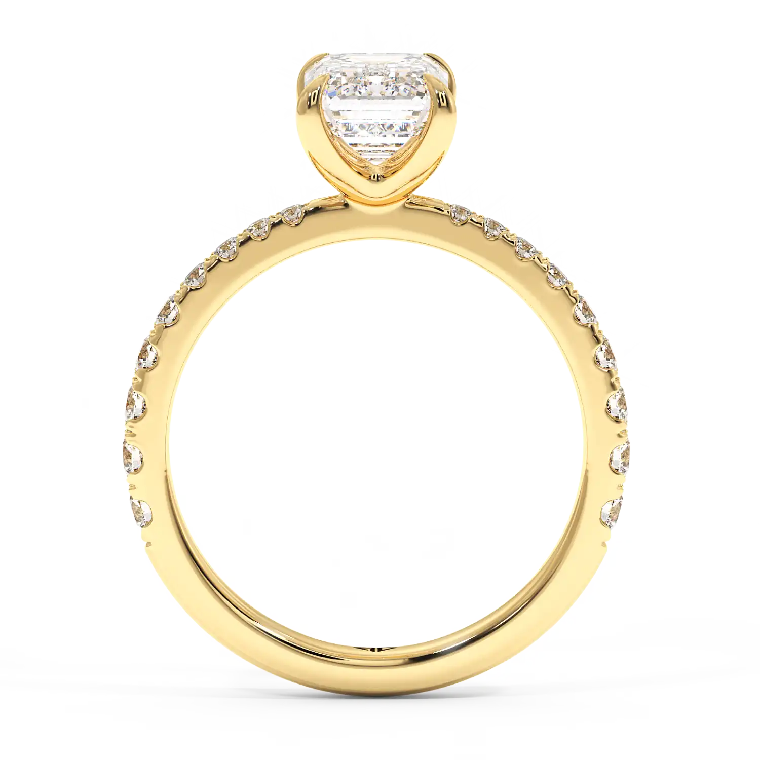 18K Yellow Gold Ena Diamond Shoulder Engagement Ring