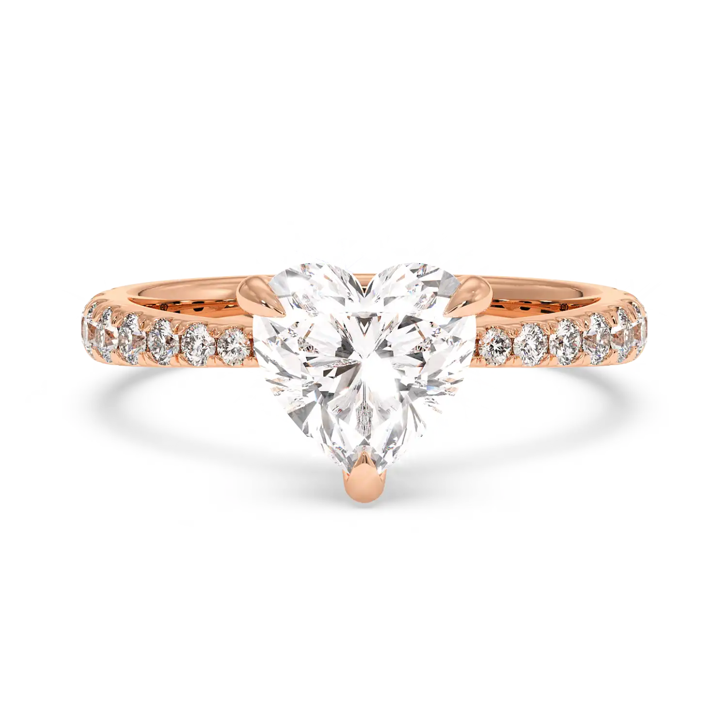 18K Rose Gold Ena Diamond Shoulder Engagement Ring