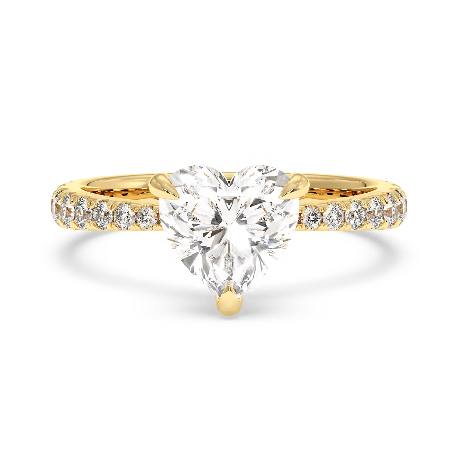 18K Yellow Gold Ena Diamond Shoulder Engagement Ring