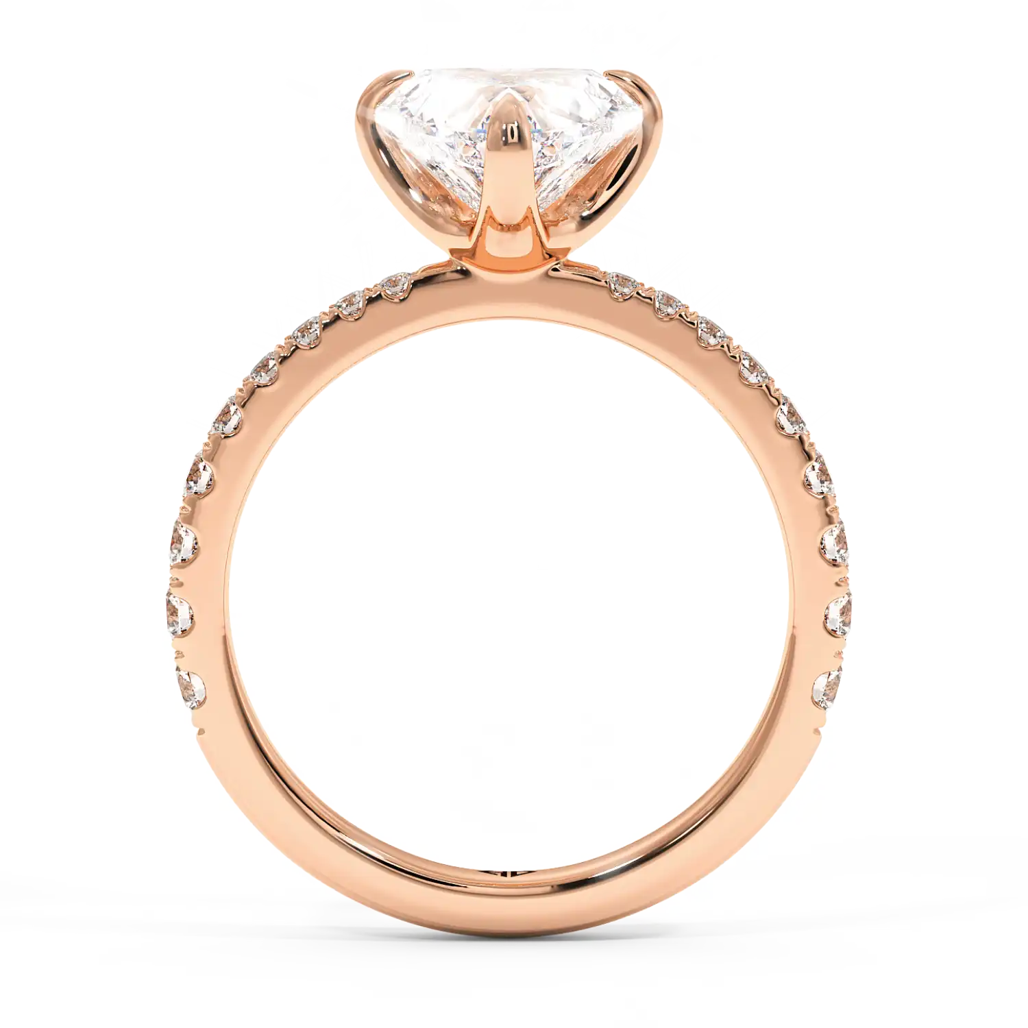 18K Rose Gold Ena Diamond Shoulder Engagement Ring