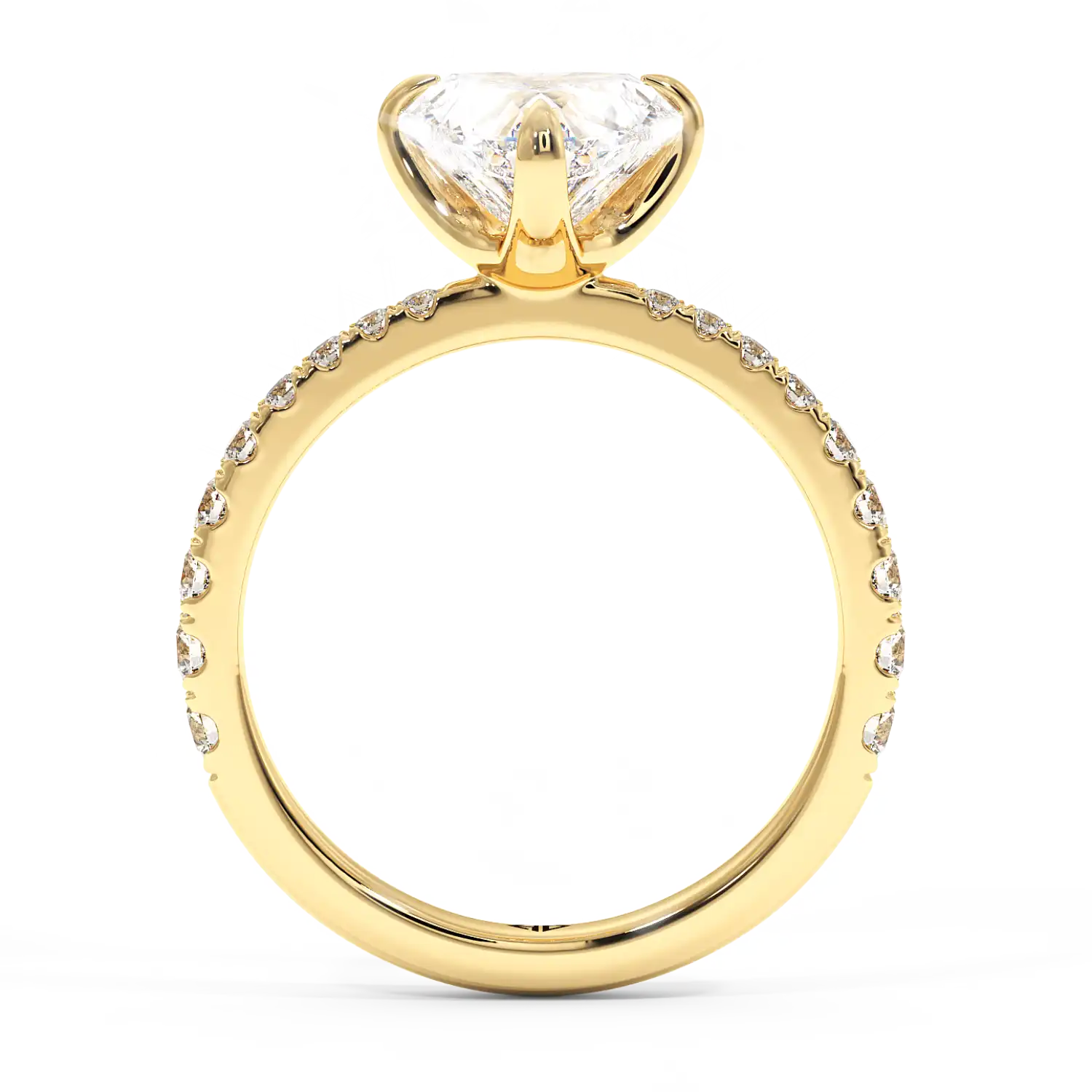 18K Yellow Gold Ena Diamond Shoulder Engagement Ring