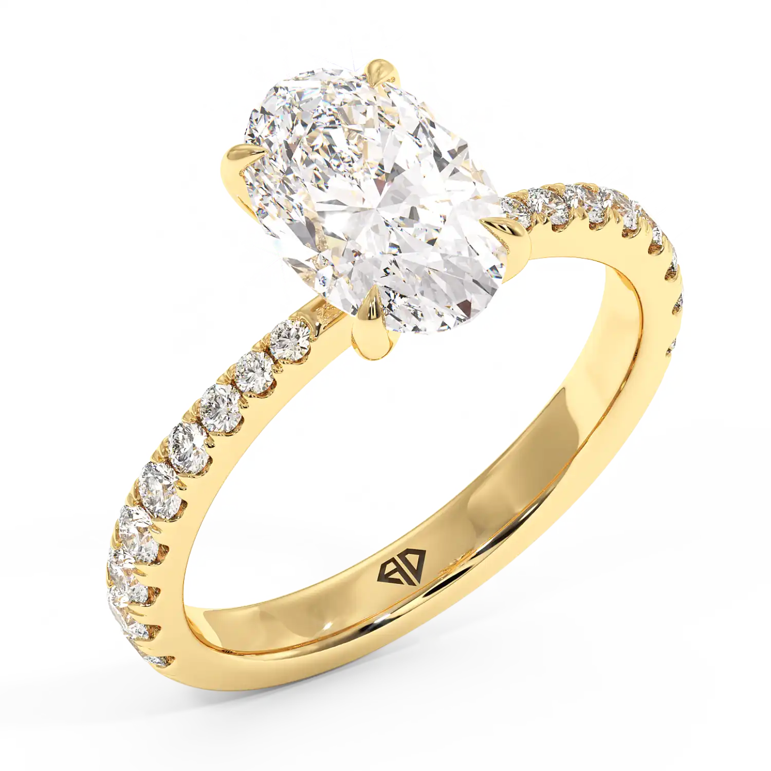 18K Yellow Gold Ena Diamond Shoulder Engagement Ring