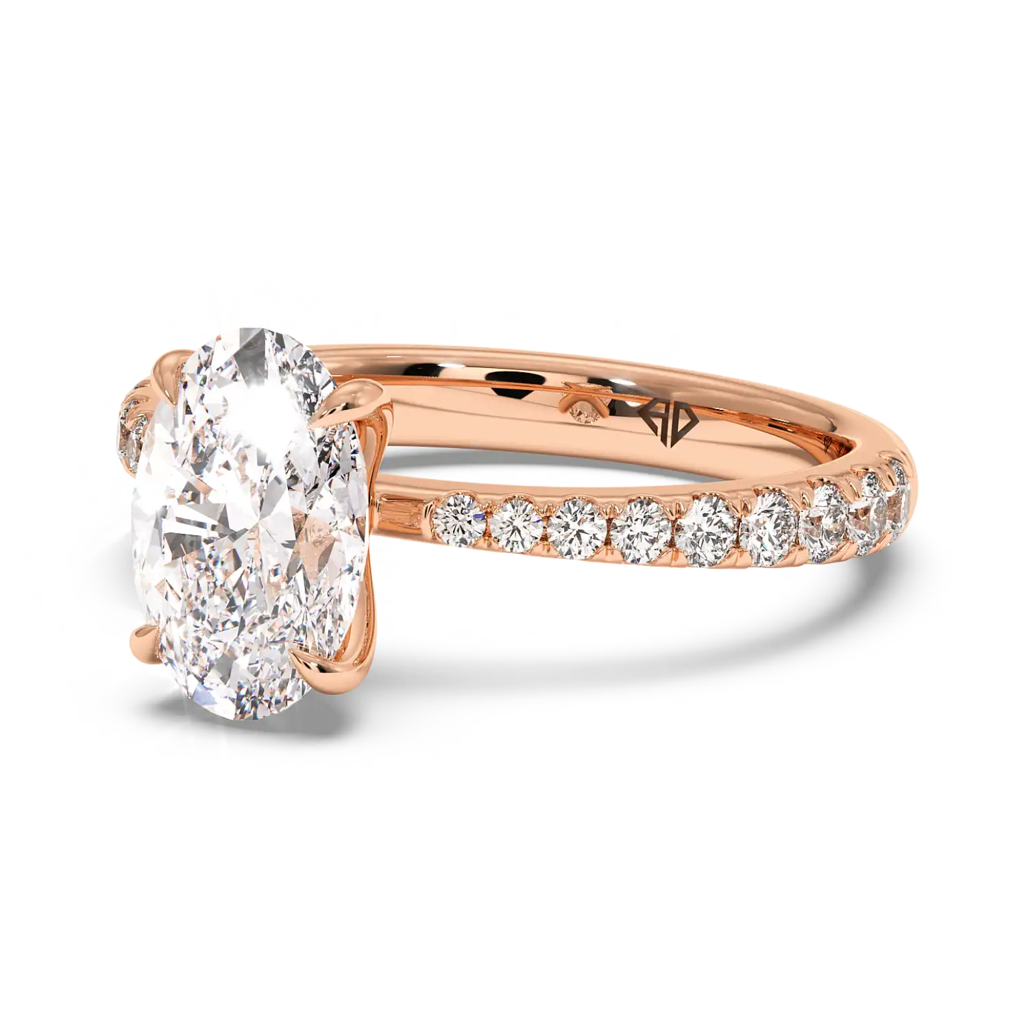 18K Rose Gold Ena Diamond Shoulder Engagement Ring