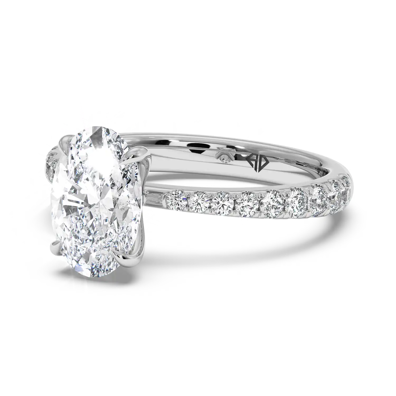 Platinum Ena Diamond Shoulder Engagement Ring