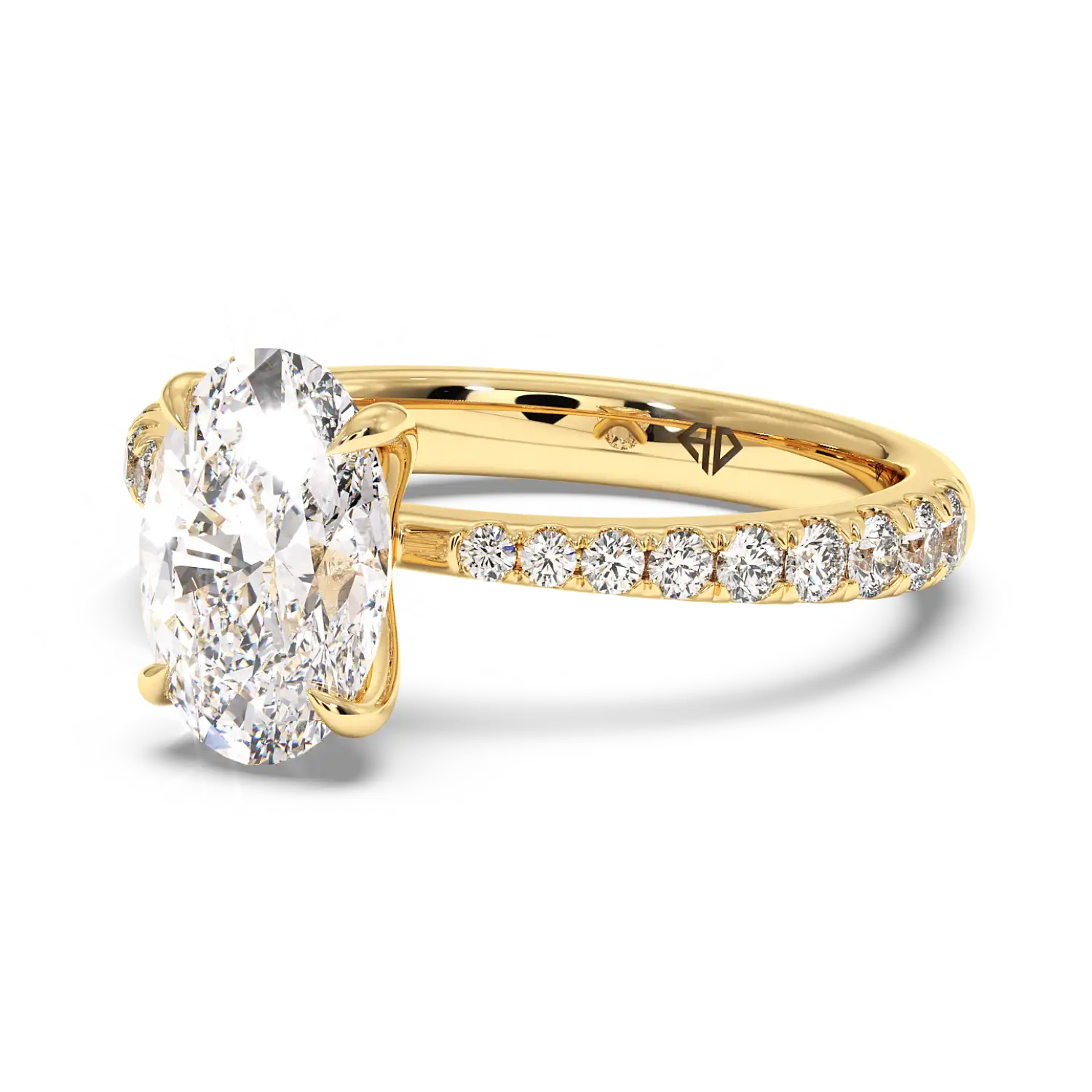 18K Yellow Gold Ena Diamond Shoulder Engagement Ring