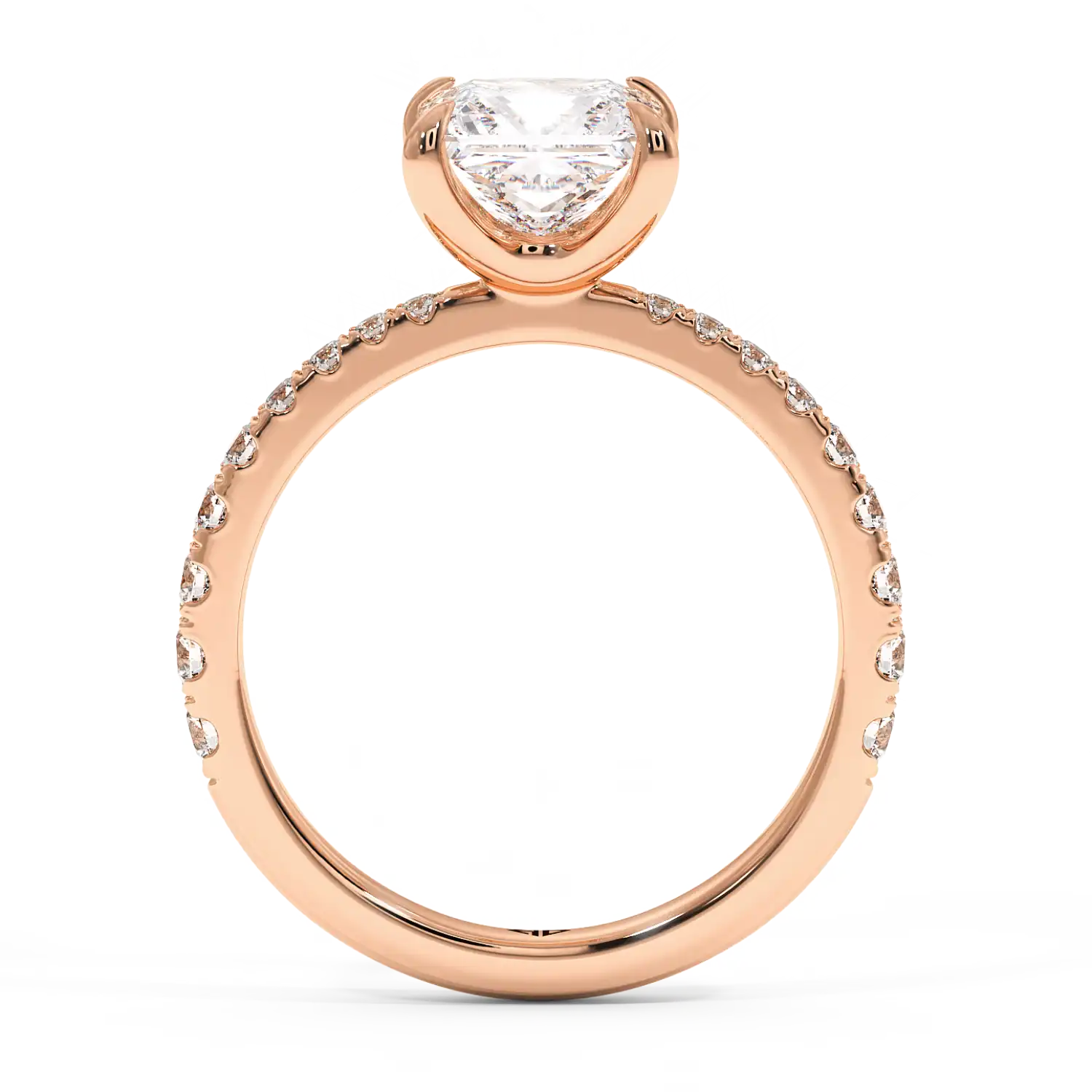 18K Rose Gold Ena Diamond Shoulder Engagement Ring