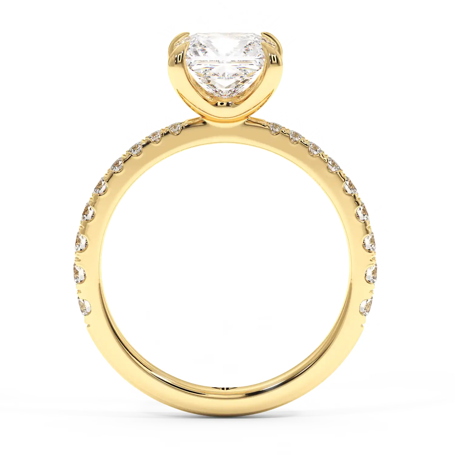 18K Yellow Gold Ena Diamond Shoulder Engagement Ring