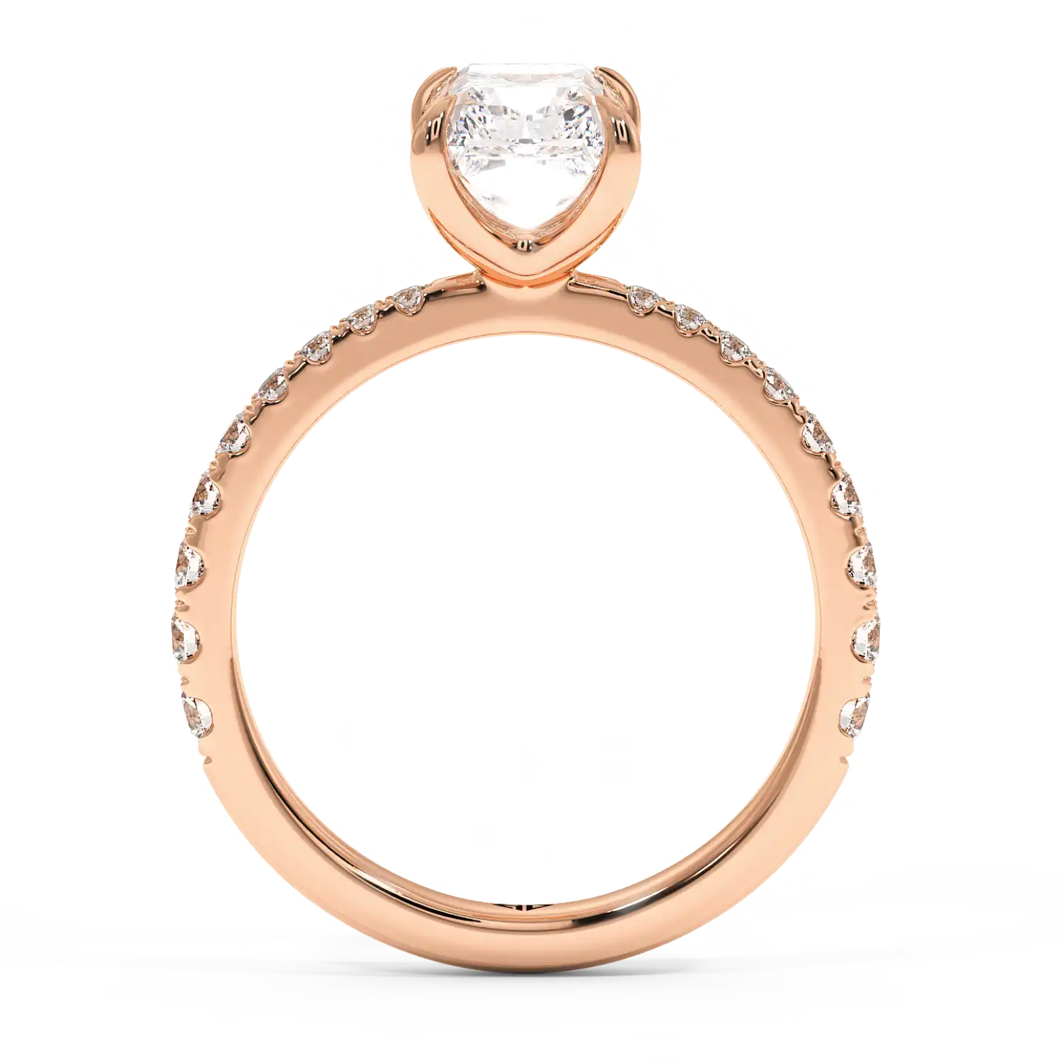 18K Rose Gold Ena Diamond Shoulder Engagement Ring