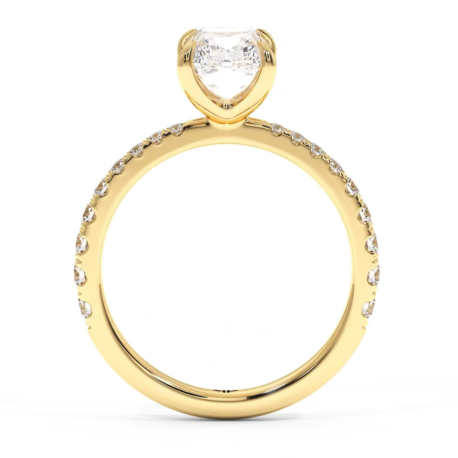 18K Yellow Gold Ena Diamond Shoulder Engagement Ring