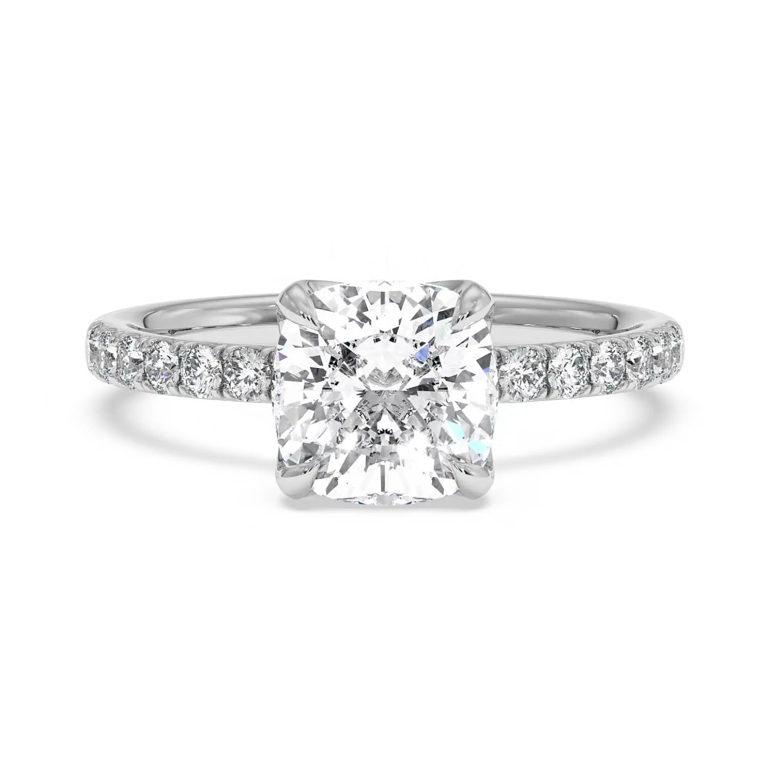 Platinum Stella Diamond Shoulder Engagement Ring