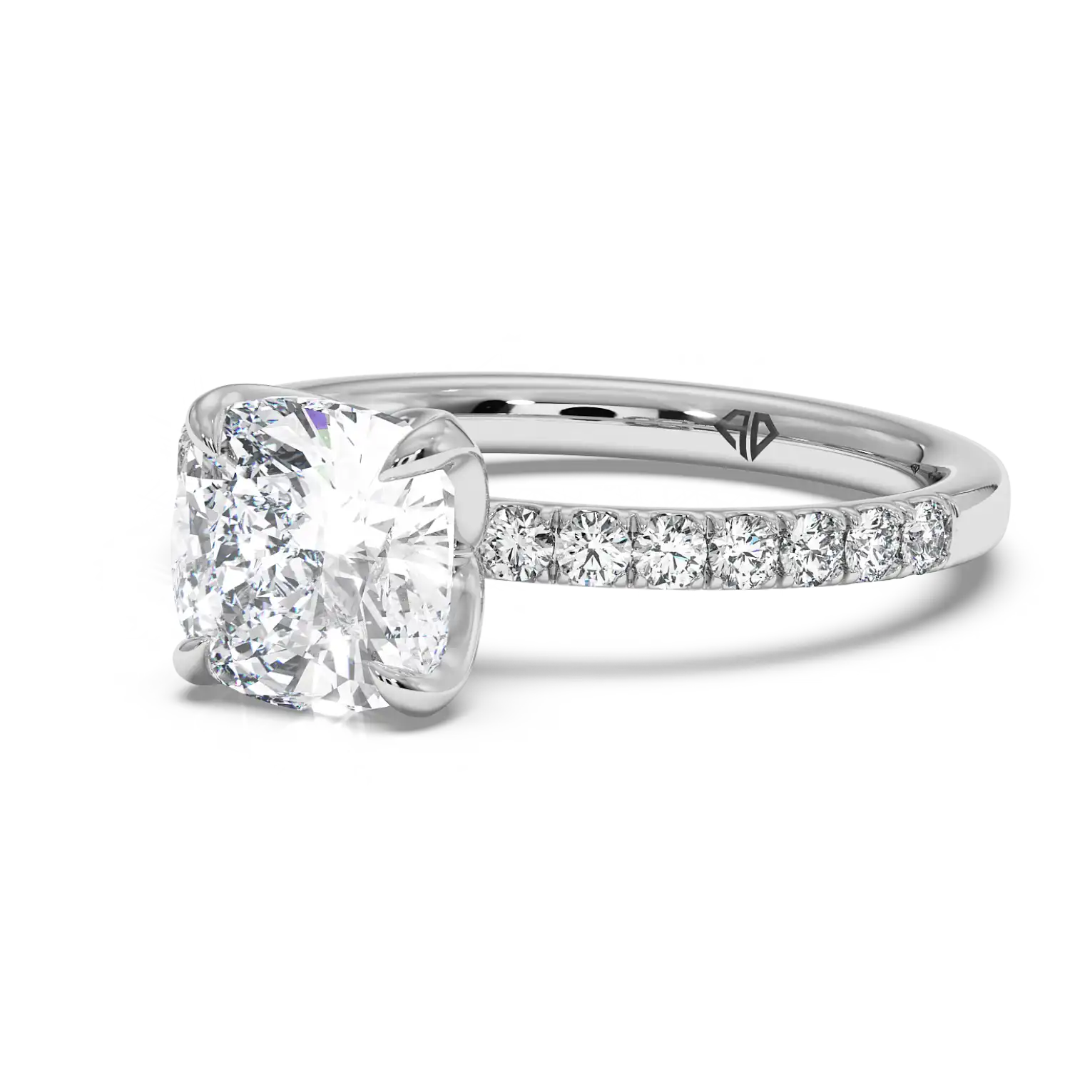 18K White Gold Stella Diamond Shoulder Engagement Ring