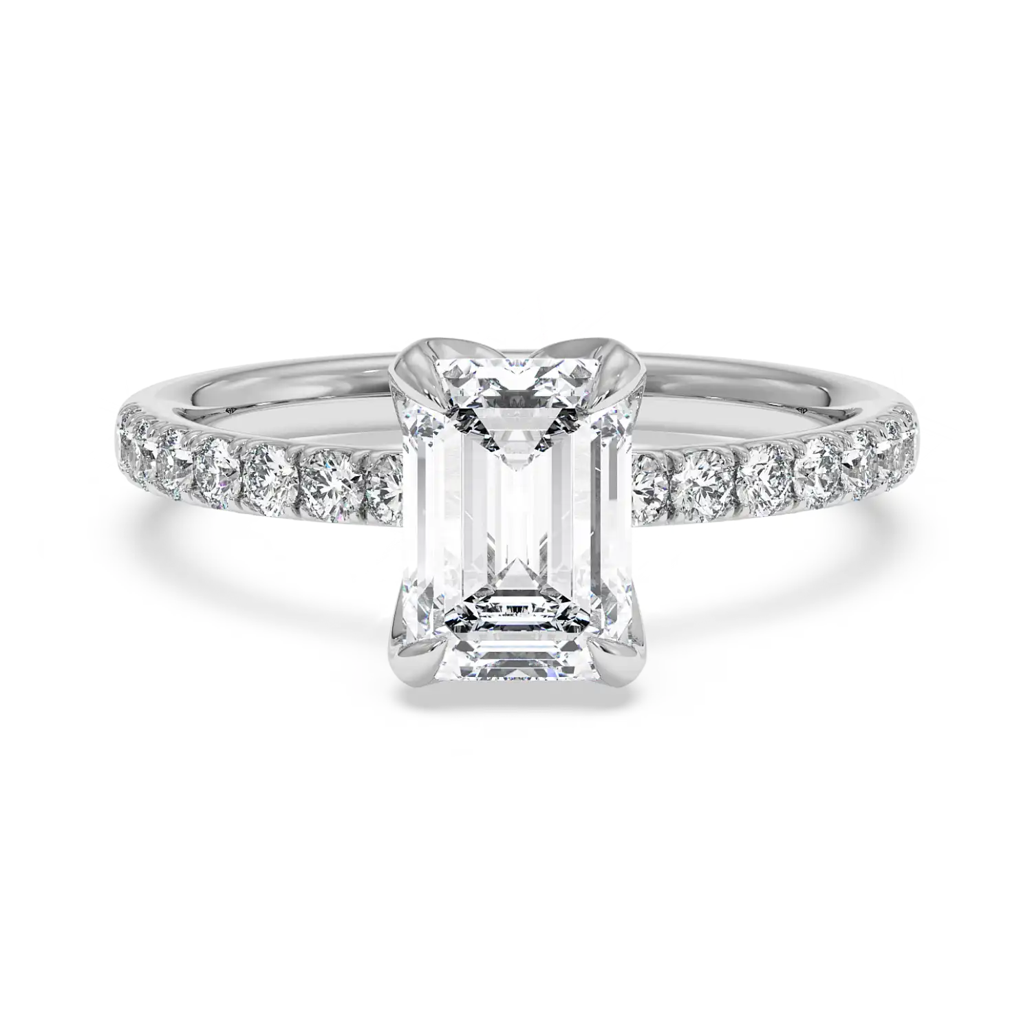 18K White Gold Stella Diamond Shoulder Engagement Ring